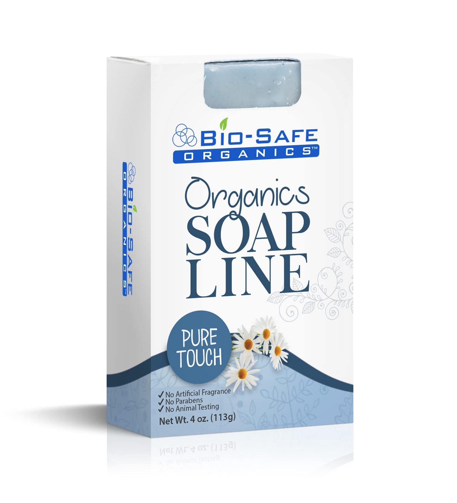 Organic Handmade Shampoo Bar for Sensitive Skin | Pure Touch Natural Soap | Exfoliating & Moisturizing | Treats Eczema Dermatitis Acne | Unscented | GMO-Free | USA Made - Bio-Safe Organics 4 oz - Buy Online on GoSupps.com