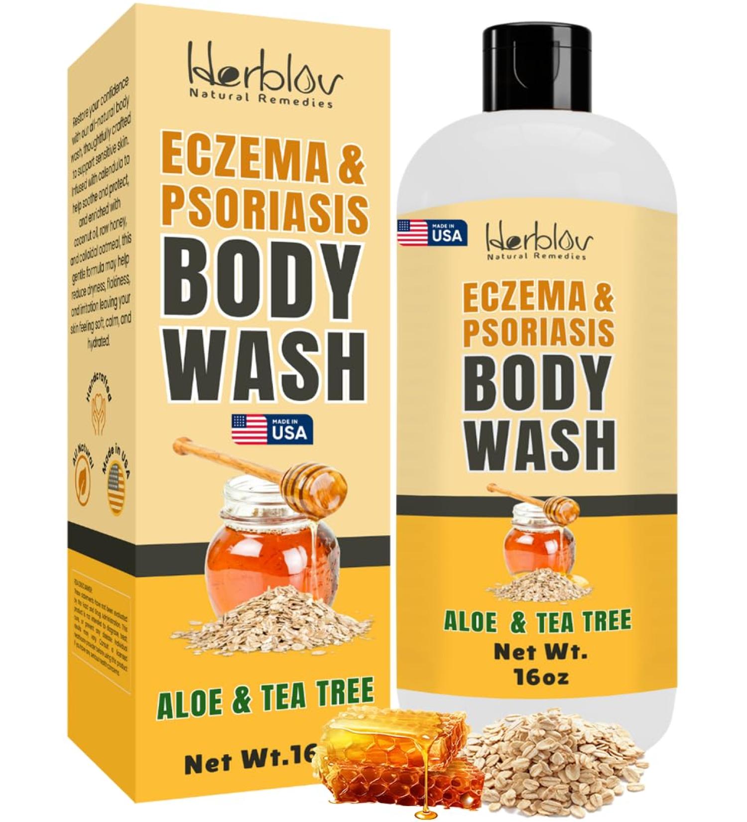 Eczema Body Wash All Natural Eczema Soap, Dermatitis, Psoriasis Treatment for Dry Itchy Sensitive Skin Relief Gentle Detoxifying, Healing, Anti-Itch, Oatmeal Goat Milk Bath Wash for Kids, & Adults - Buy Online on GoSupps.com