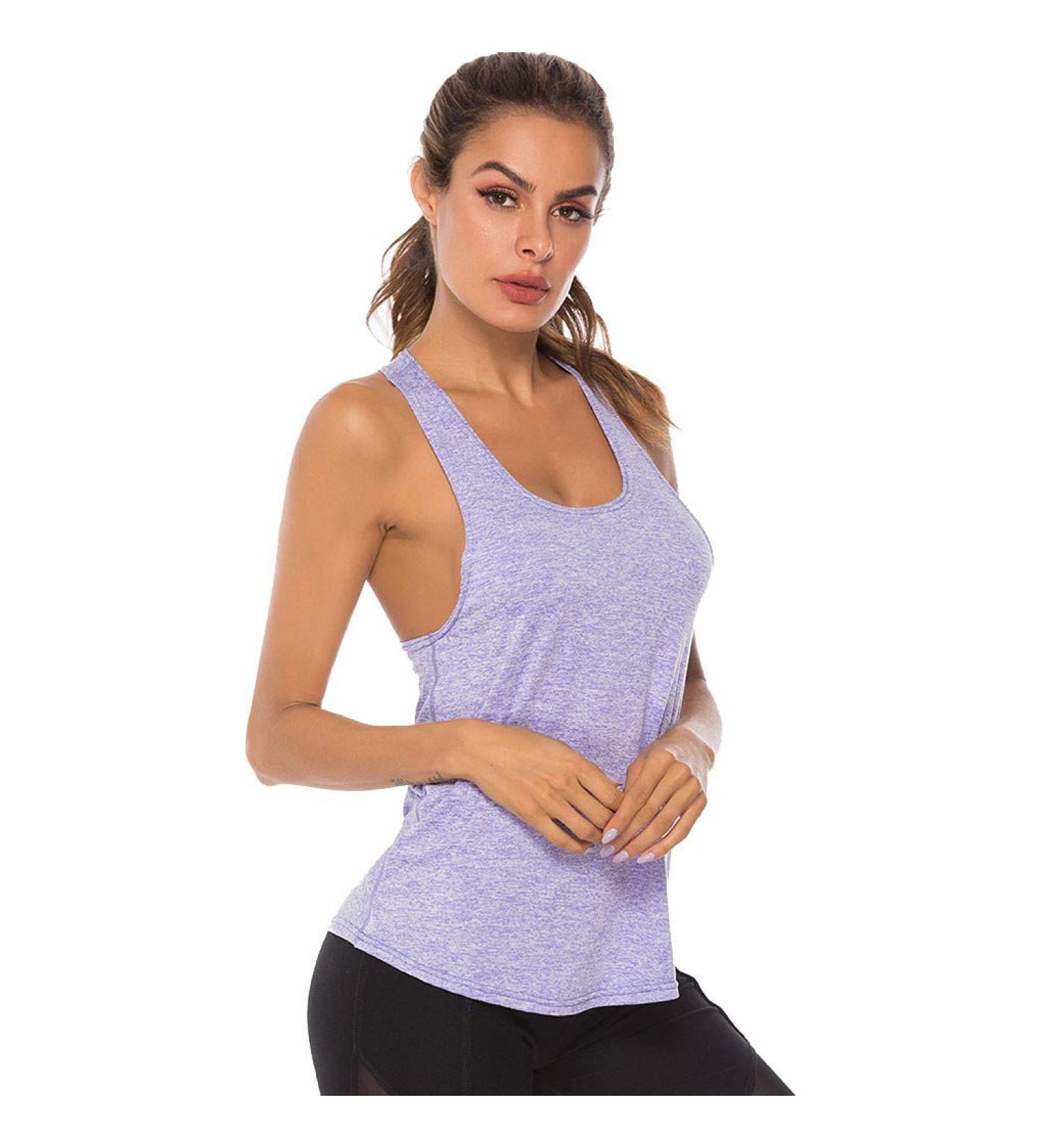 Xia&Han Womens Solid Undershirt Cami Yoga Tank Sleeveless Tops Quick Dry Vest Blouse Shirts Activewear Purple - Buy Online on GoSupps.com