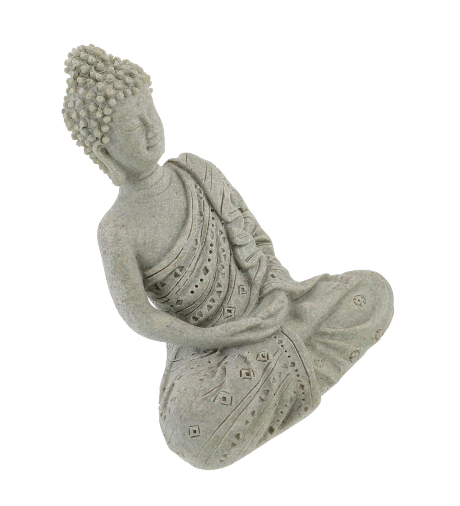 LIFKICH Imitation Stone Buddha Statue Buddhism Statue Buddha Ornaments Miniature Buddha Sitting Buddha Statue Buddha Zen Statue Office Decor Home Decor for Buddhist China Aquarium Resin Picture 2 12.00X8.30X6.00CM - Buy Online on GoSupps.com