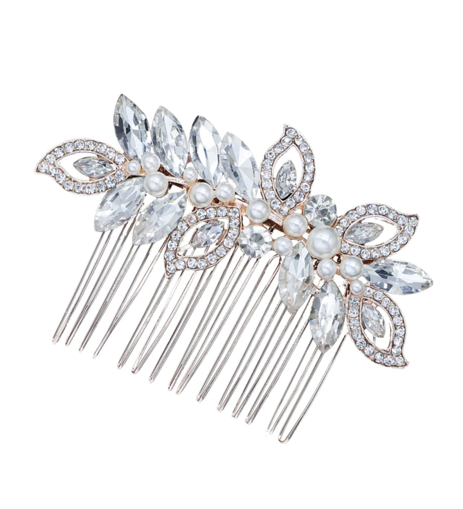 Didiseaon 1pc Barrettes for Women Bridal Hair Comb Rhinestone Headpiece Rhinestone Hair Comb Hair Jewels for Women Flower Girl Hair Accessory Tiara Bride Hair Accessories Wedding - Buy Online on GoSupps.com