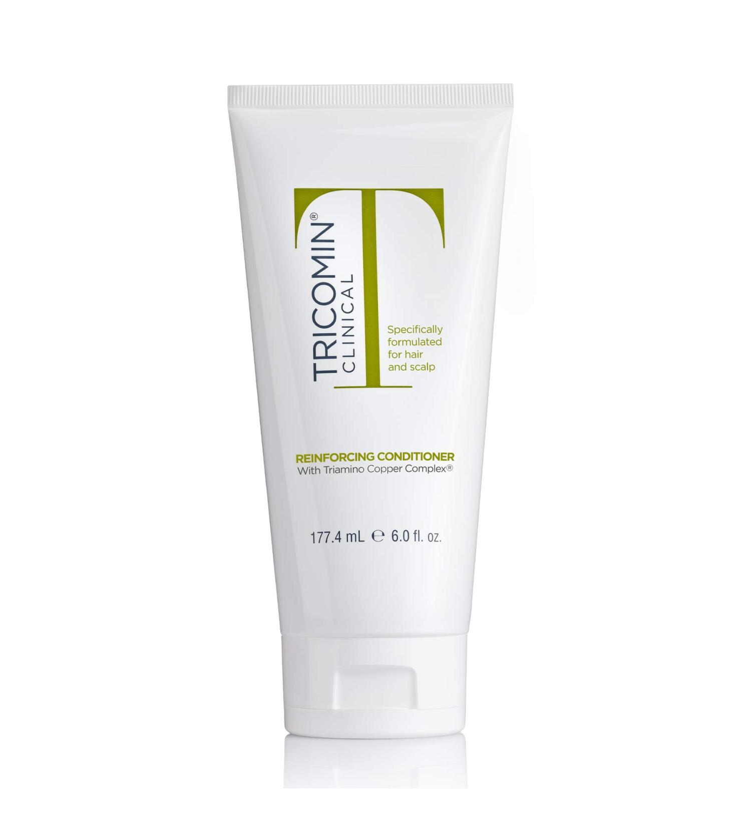 NEOVA Tricomin Reinforcing Conditioner- moisture-rich formula. Reinforce and strengthen hair to minimize strand breakage and split ends