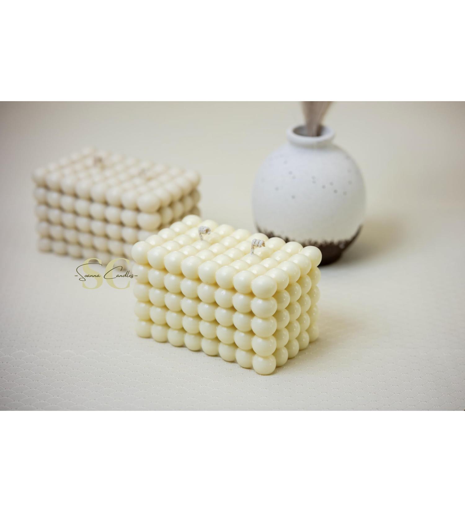 Set of 2 Huge Bubble Candles - 100% Natural Soy Wax for Gender Reveal Birthday & Wedding | Pink & Blue - Pink Lily Matcha - Buy Online on GoSupps.com