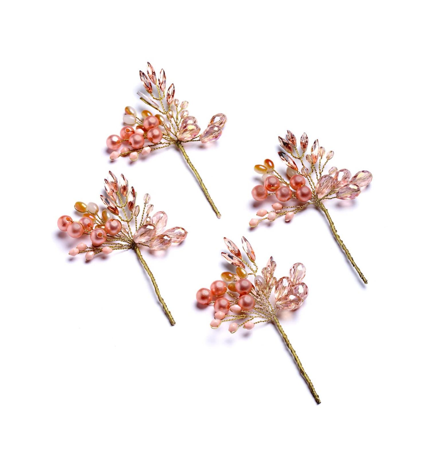 Vogue Hair Accessories Handmade Hair clip Hair Pin Hair Accessories Juda Pin Bun Pin (Pink_Handmade_Medium_Size_Set_4) - Buy Online on GoSupps.com