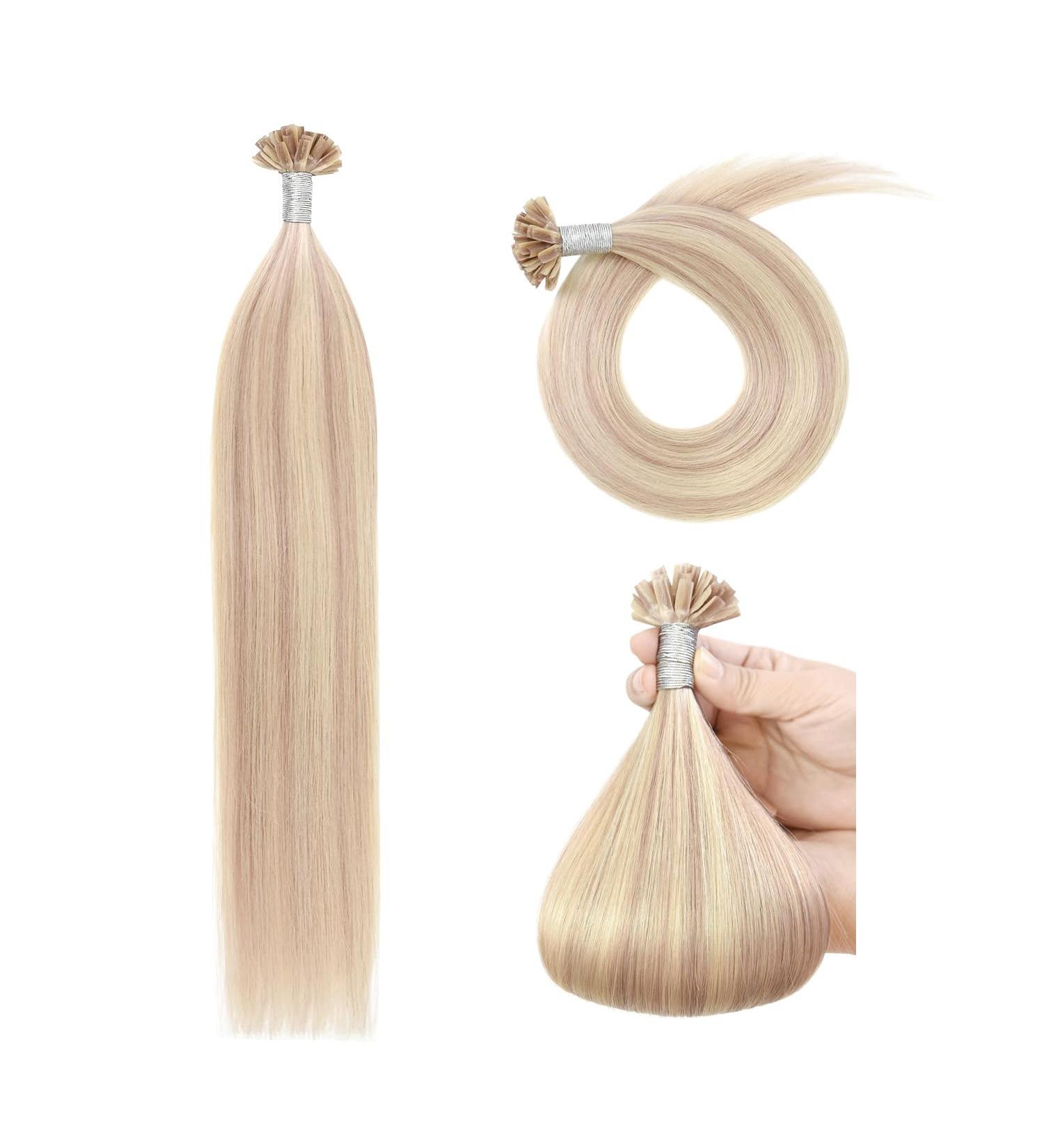 Buy Remy Real Hair U-Tip Extensions - 35cm 50g #P18/613 Ashblond Mix - International Shipping Available - Buy Online on GoSupps.com