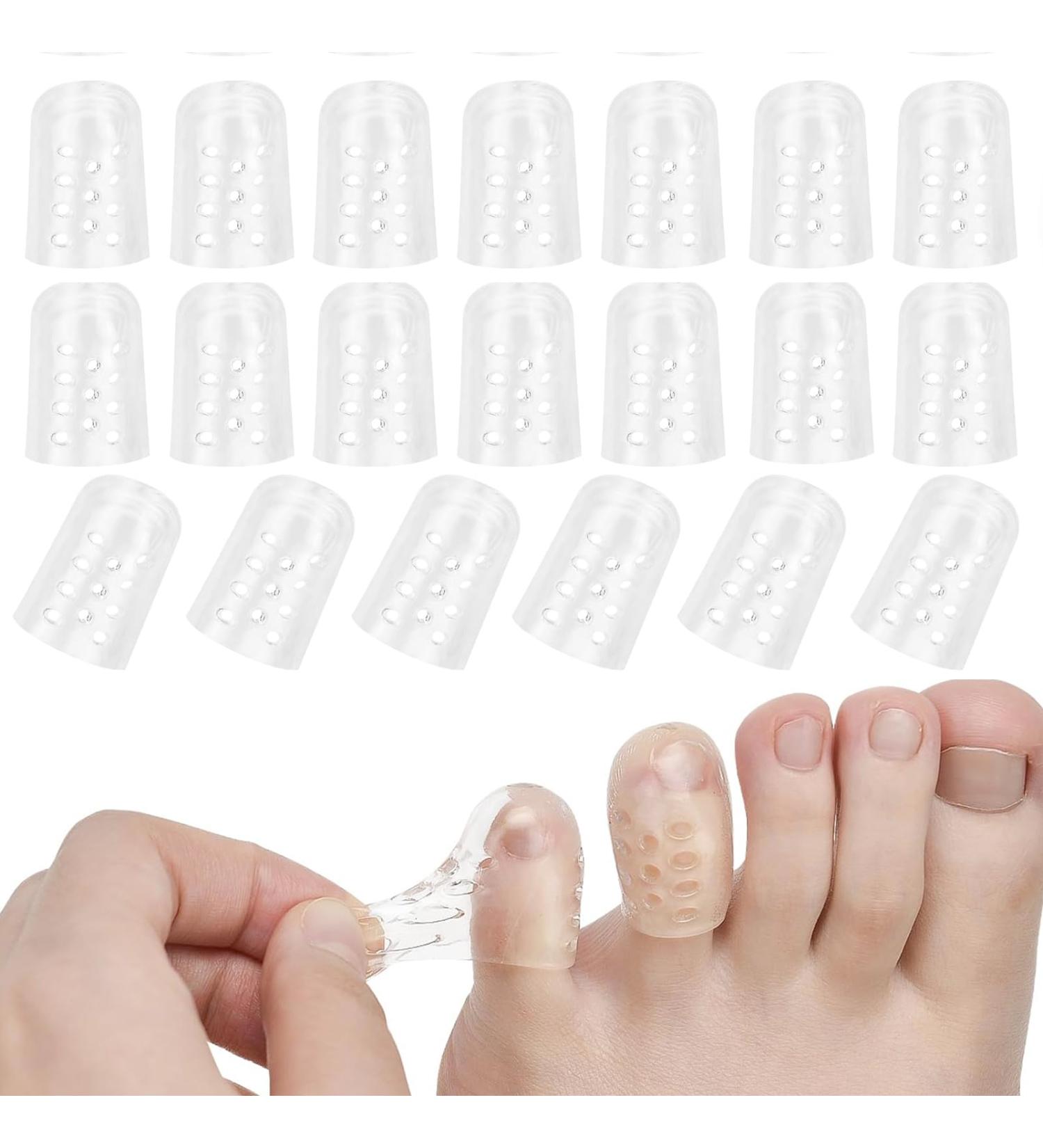 20 Pcs Gel Toe Caps - Silicone Toe Protection for Men & Women | Breathable Small Toe Cushions for Comfort - Buy Online on GoSupps.com