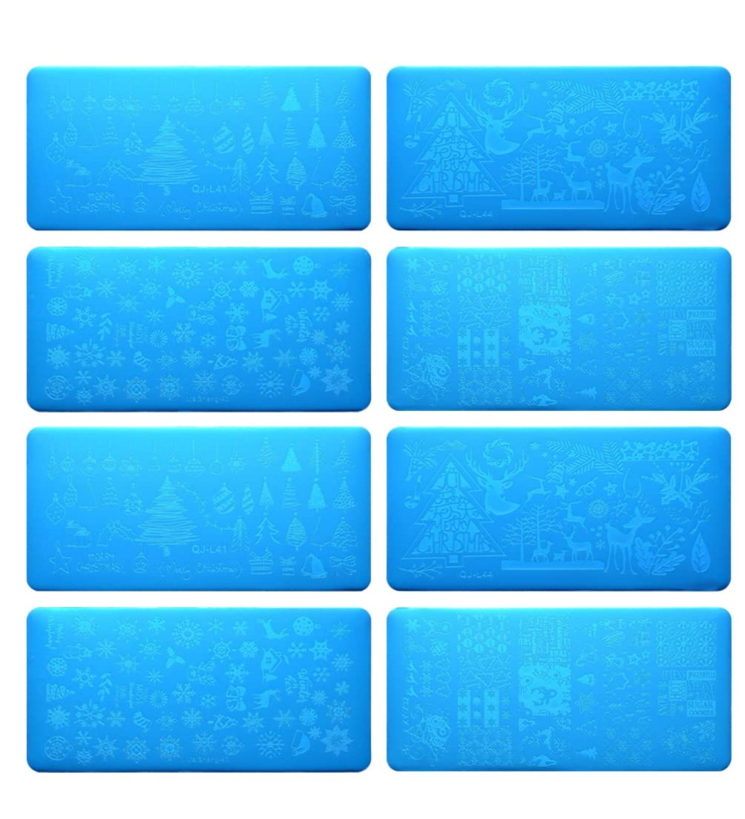 Lurrose 8-Piece Christmas Nail Stamping Plates - Stainless Steel Nail Art Stamps for DIY Manicure - Impressive Nail Art Kit - Buy Online on GoSupps.com