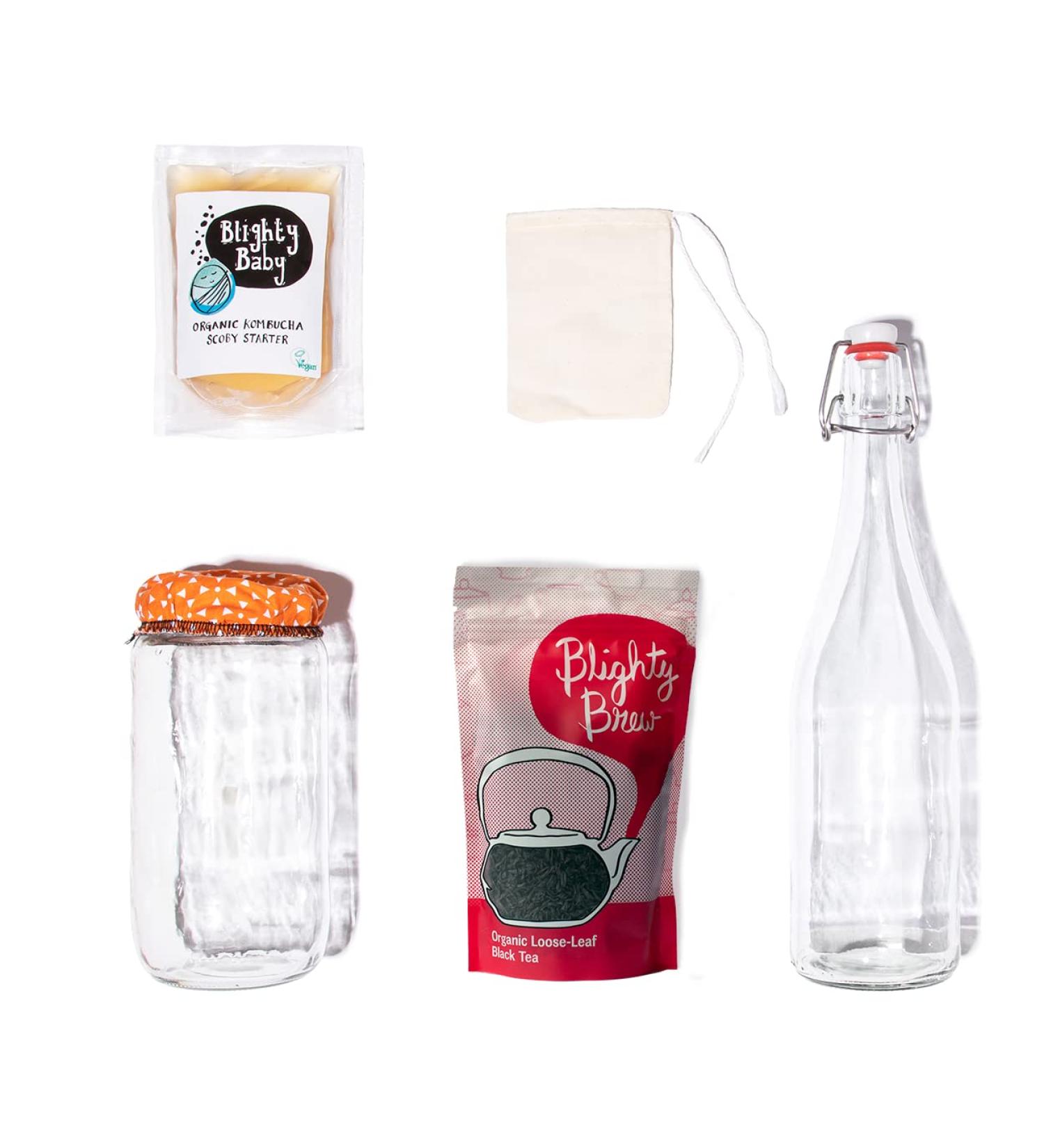 Kombucha Full Starter Kit With Blighty Baby SCOBY - Make your own Kombucha at home - Buy Online on GoSupps.com