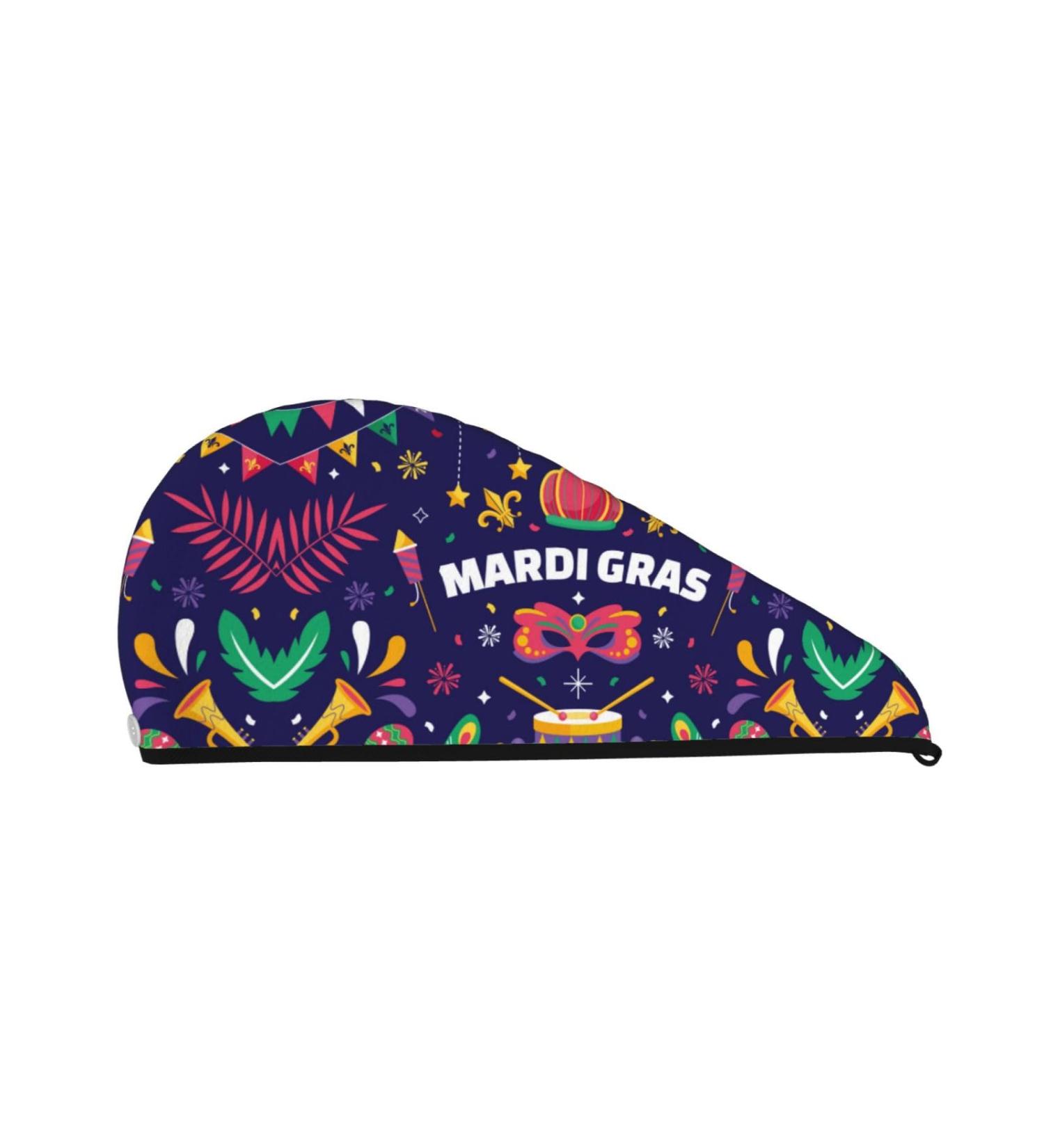 Hair Towel Wrap for Quick Drying | Mardi Gras Button Towel Turban | International Shipping - Buy Online on GoSupps.com