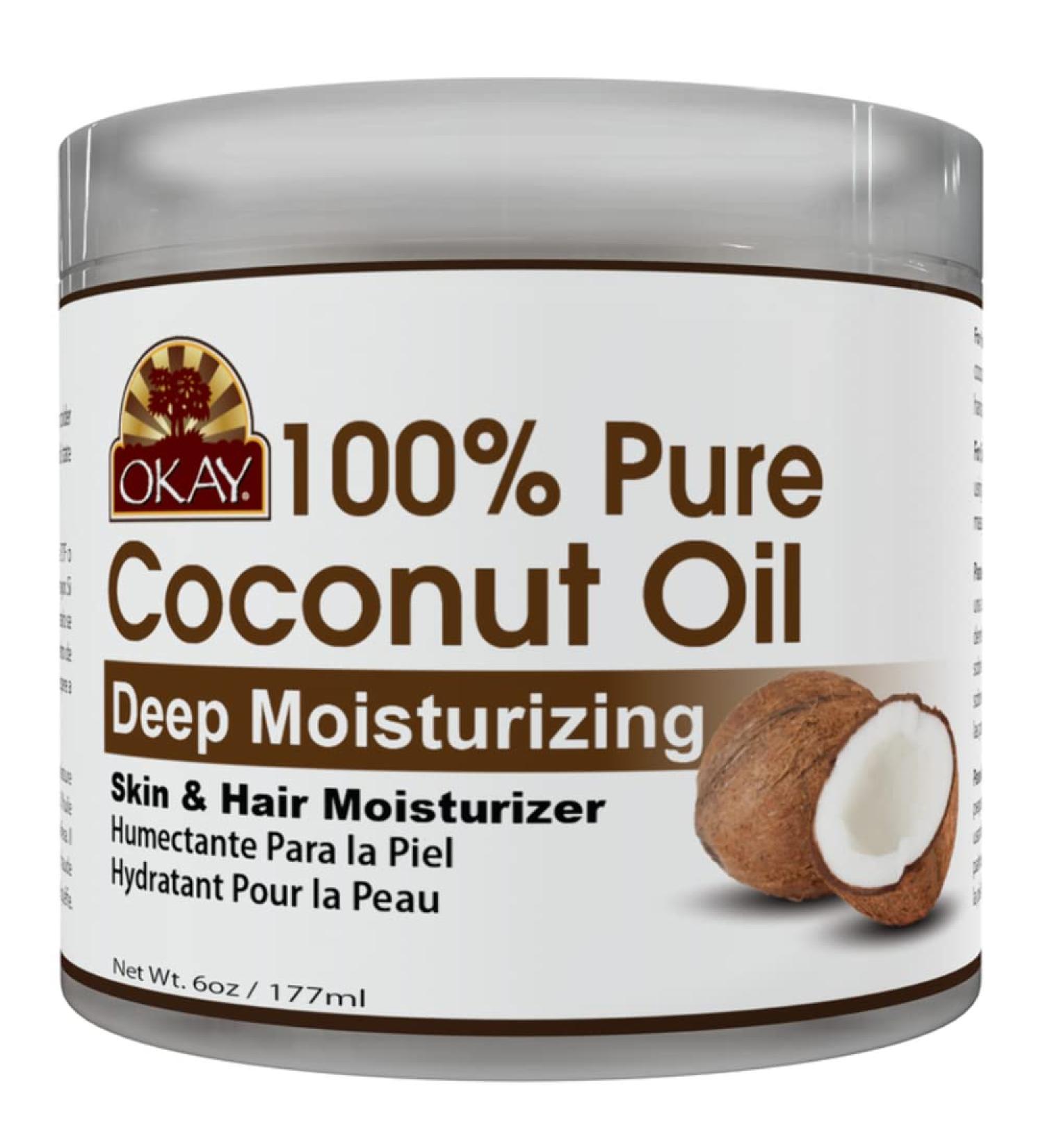 Okay Pure Naturals 100% Pure Coconut Oil - Deep Moisturizing 6 oz (177 ml) - Buy Online on GoSupps.com