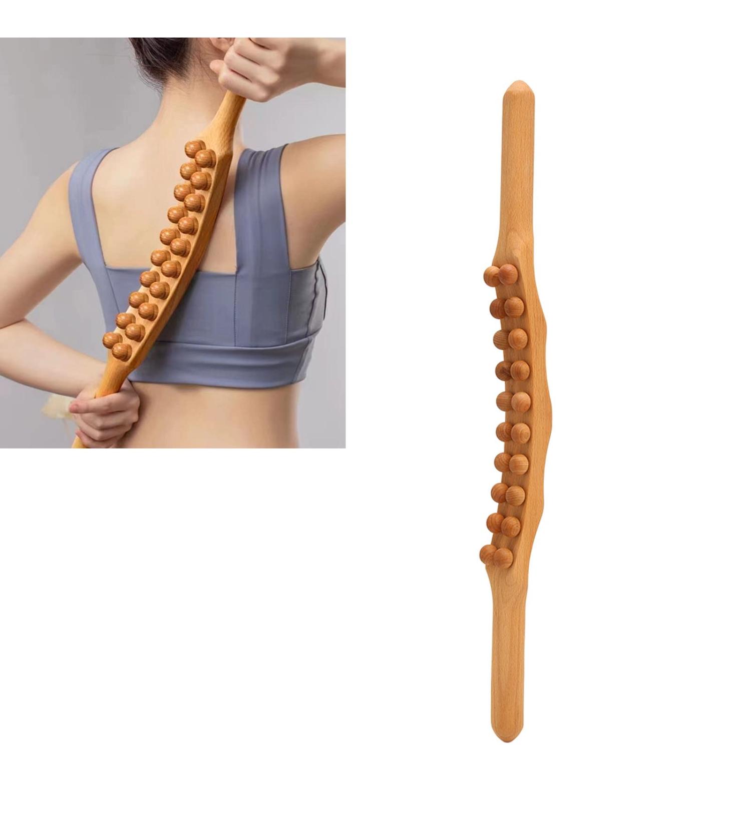Muscle Massage Wooden Scraper Stick | 20 Beads | Ultimate Relaxation & Back Massage Tool - Buy Online on GoSupps.com