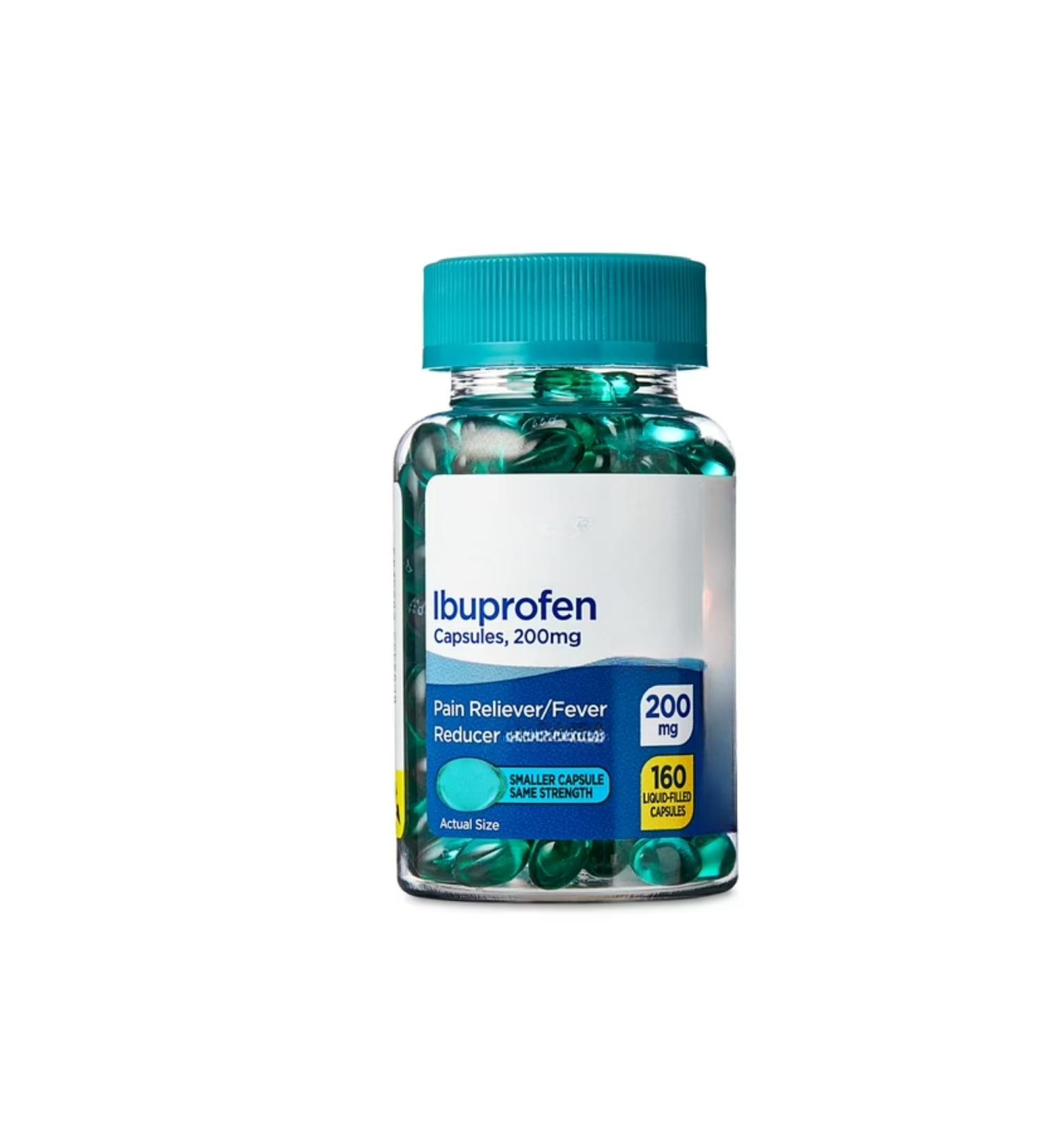 SEDLAV Ibuprofen Mini Liquid Filled Softgel Capsules 200 mg Pain Relief & Fever Reducer 160 Count Compare to Minis Active Ingredient Sticker