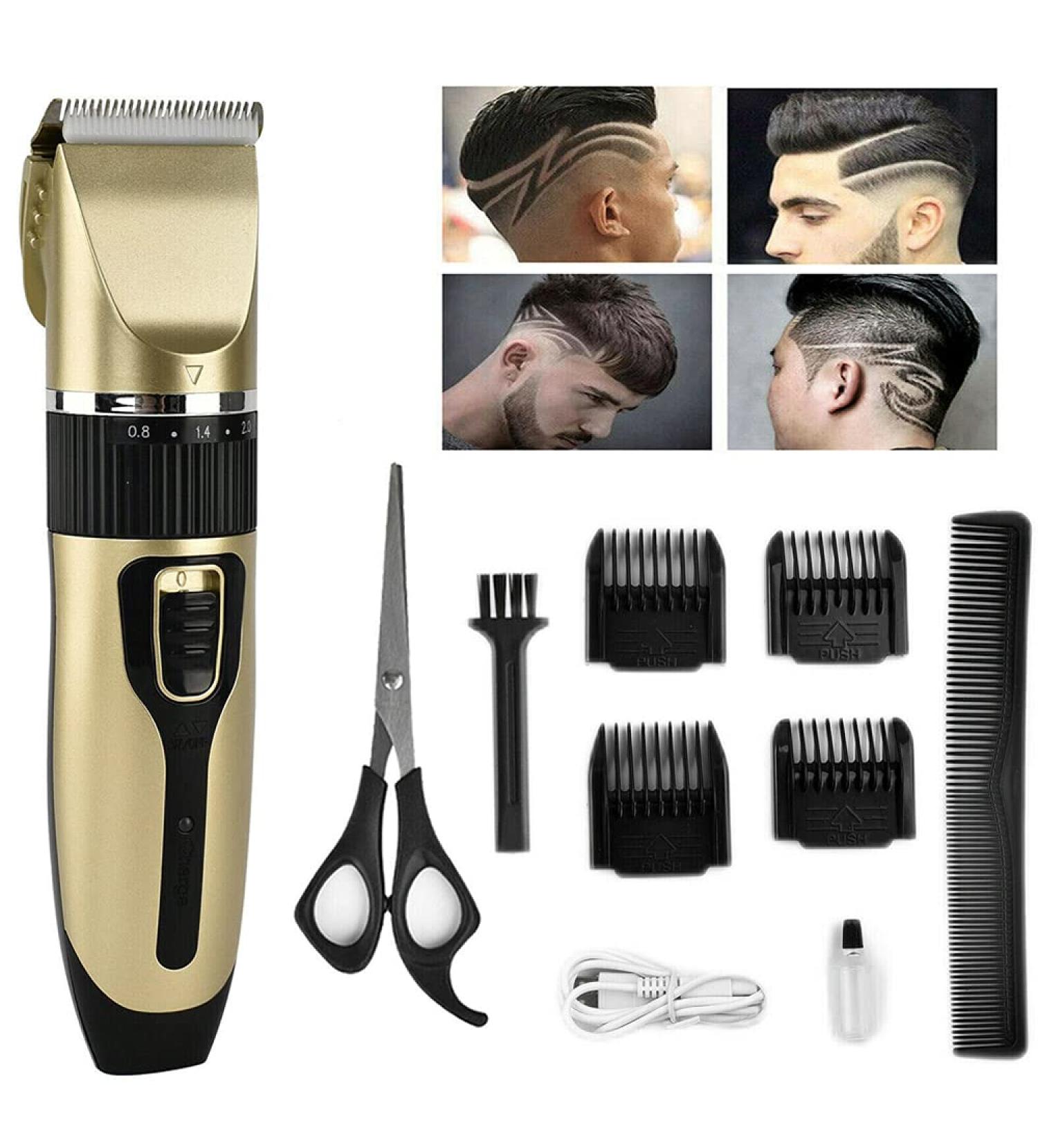 Professional Hair Clippers Kit for Men & Kids - Cordless Rechargeable Trimmer Set with 5 Speed Adjustment and 4 Guide Combs - Buy Online on GoSupps.com