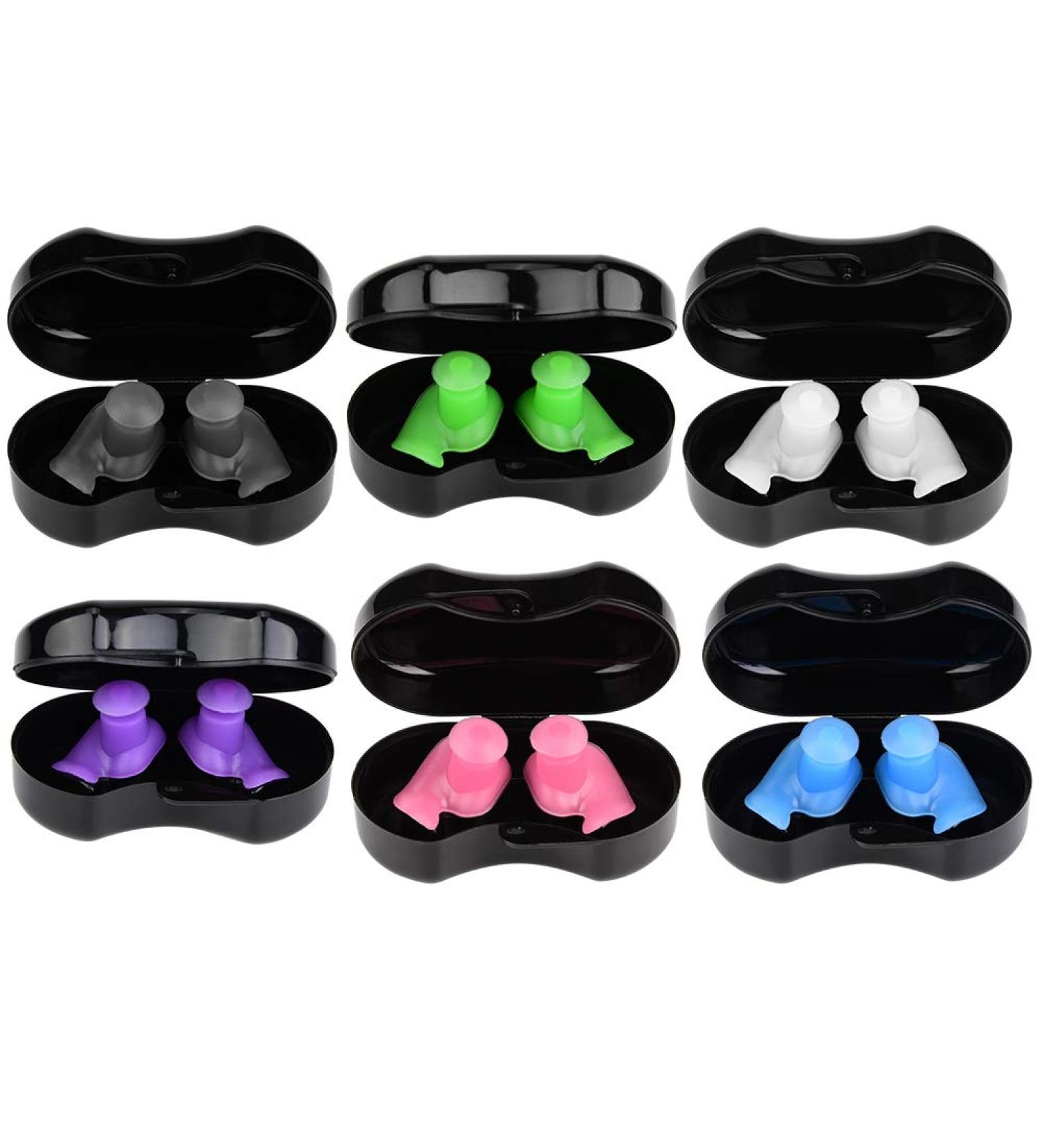 Keenso Silicone Earplugs - Waterproof Low-Noise Earplugs for Swimming Sleeping & Studying - Soft & Comfortable (Black) | International Shipping Available - Buy Online on GoSupps.com