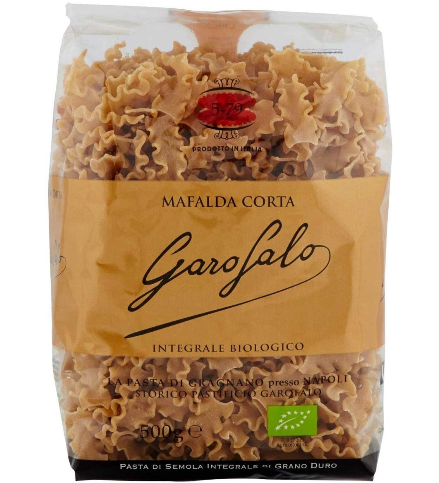 Garofalo Garofalo Pack of 10 Whole Grain Durum Wheat Pasta Organic Product Mafalda Corta No. 5-79 Durum Wheat Whole Grain Pasta Neapolitan Pasta 500g Pack