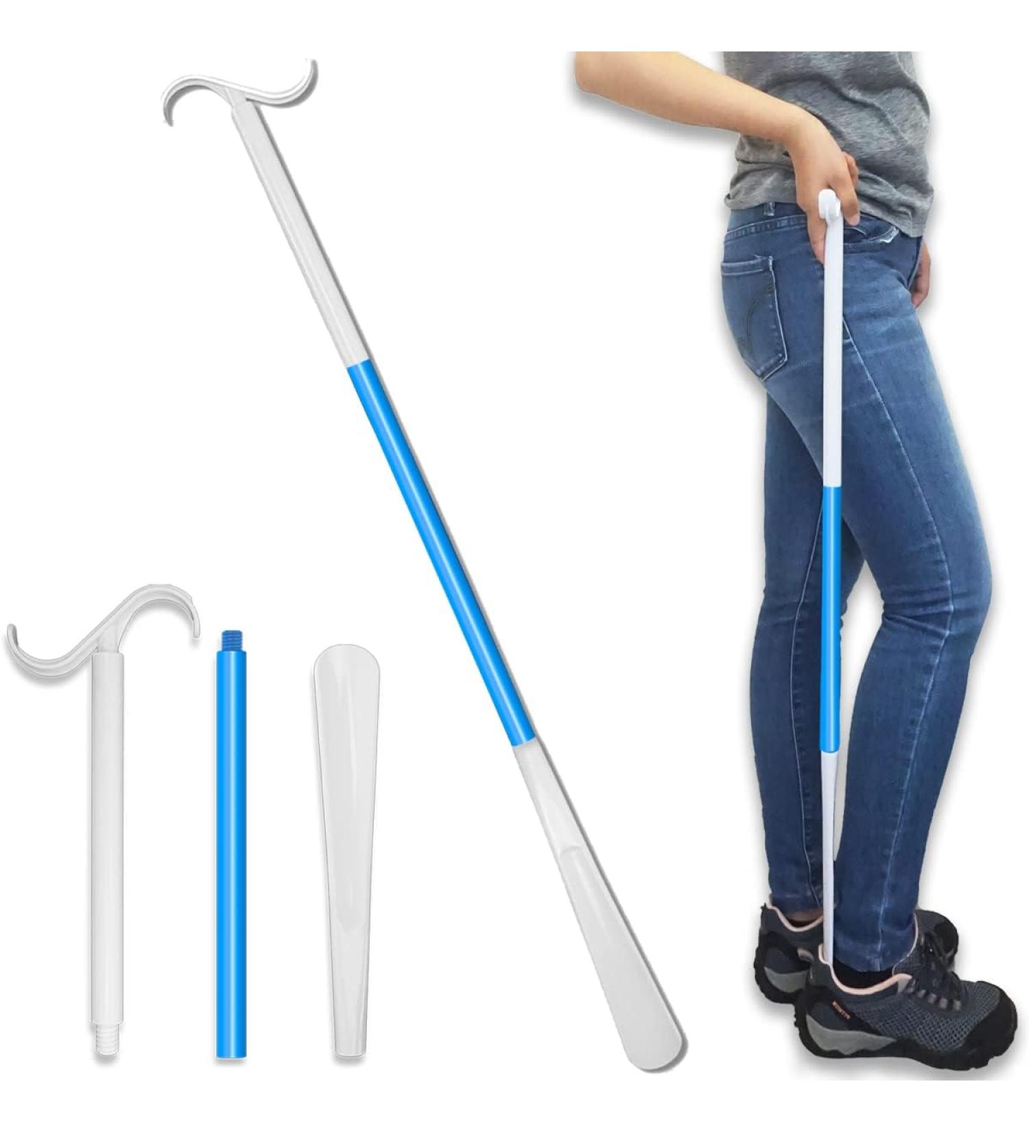 Handled Shoe Horn Dressing Stick Sock Remover Aid Helper Adjustable Dressing Aid for Shoes Socks Shirts Pants Shoe Horn Long Handle for Seniors - Buy Online on GoSupps.com