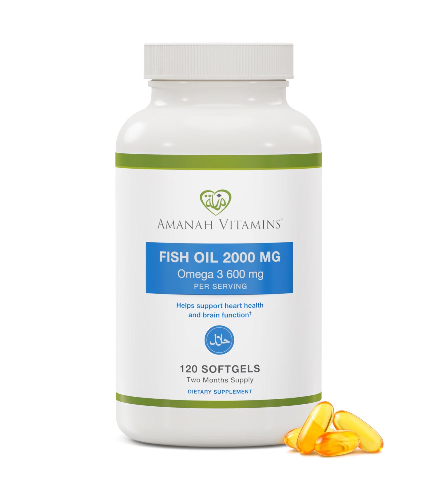 Halal Omega-3 Fish Oil 2000mg 120 Softgels Halal Certified (ISNA Approved) Non-GMO Gluten-Free High EPA & DHA Omega 3 Supplement 120 Count (Pack of 1) - Buy Online on GoSupps.com