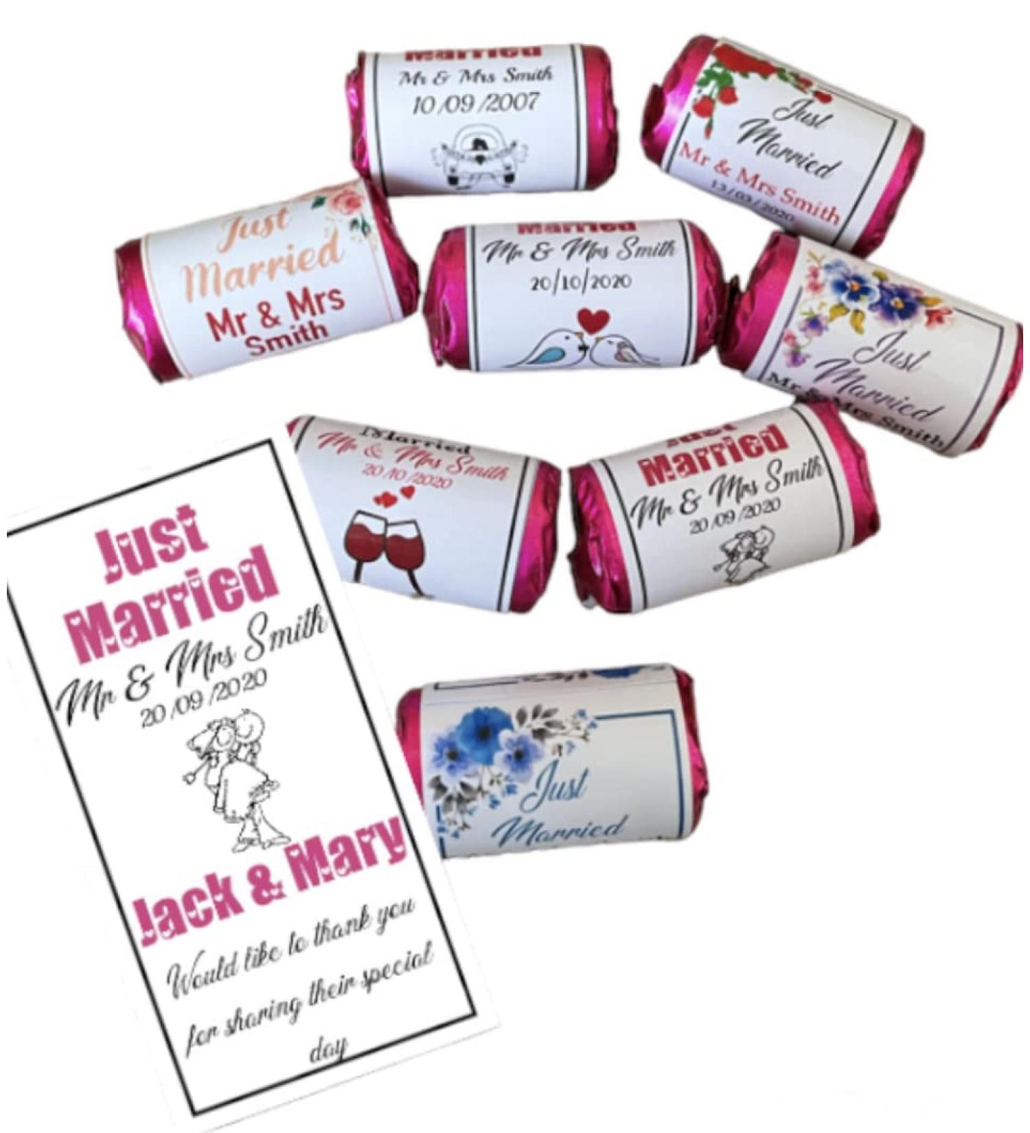 Personalised wedding/civil ceremony favours- bride and groom