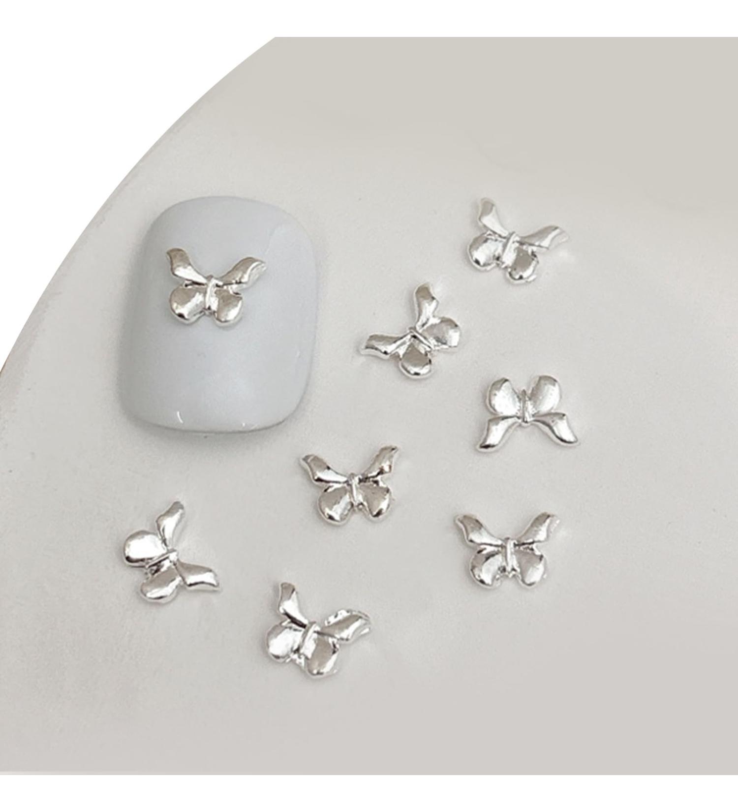 3D Metal Nail Nail Embellishments 20pcs Bowknot Nail Decorations For Individual Styles Nail Embellishments 05 silver - Buy Online on GoSupps.com
