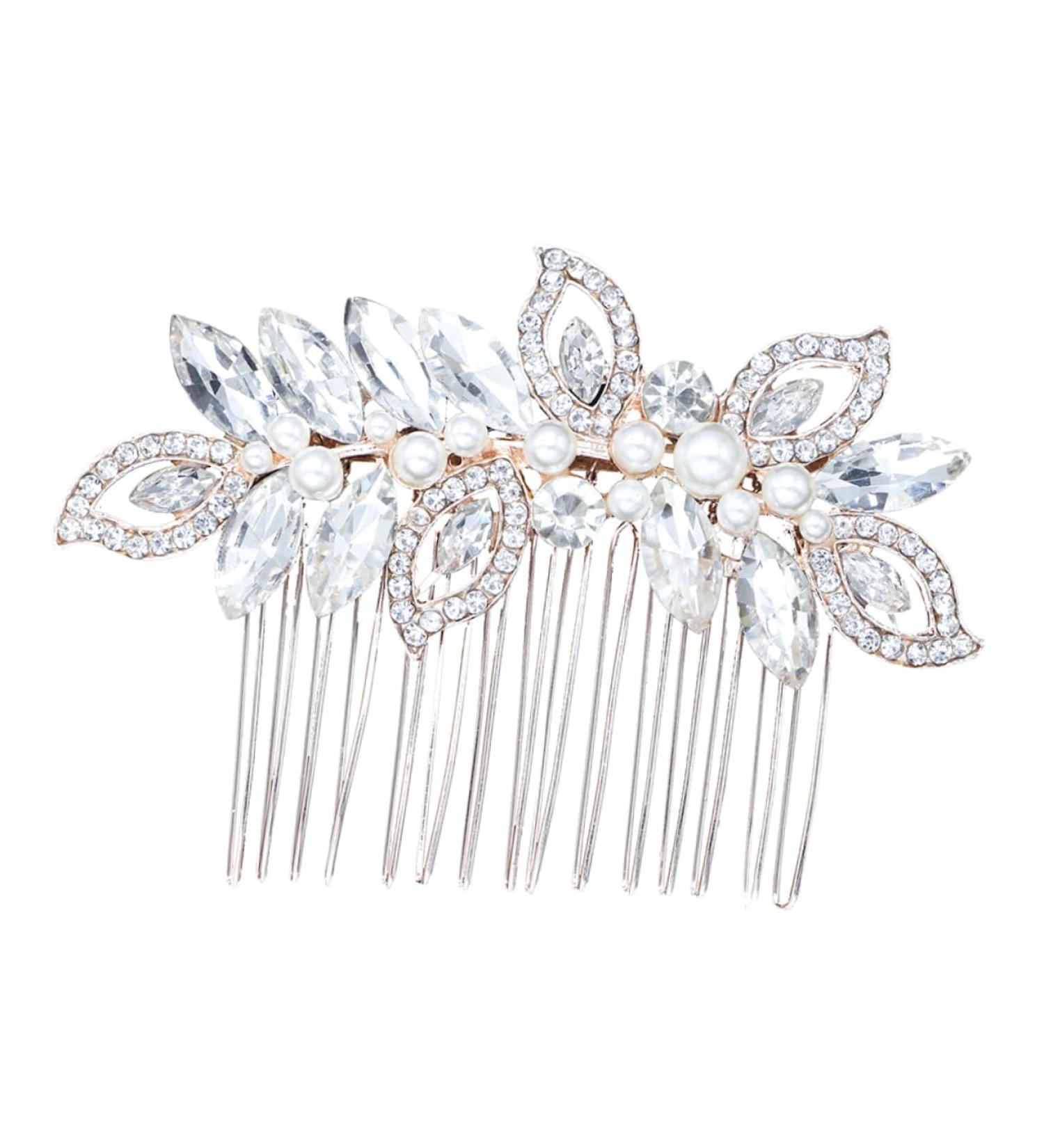 Didiseaon Rhinestone Hair Comb Rhinestone Headpiece Bridal Hair Comb Pearl Hair Clip Wedding Hair Accessory Crystal Headpiece Gold Tiara Goody Hair Glass Bride Hair Accessories - Buy Online on GoSupps.com