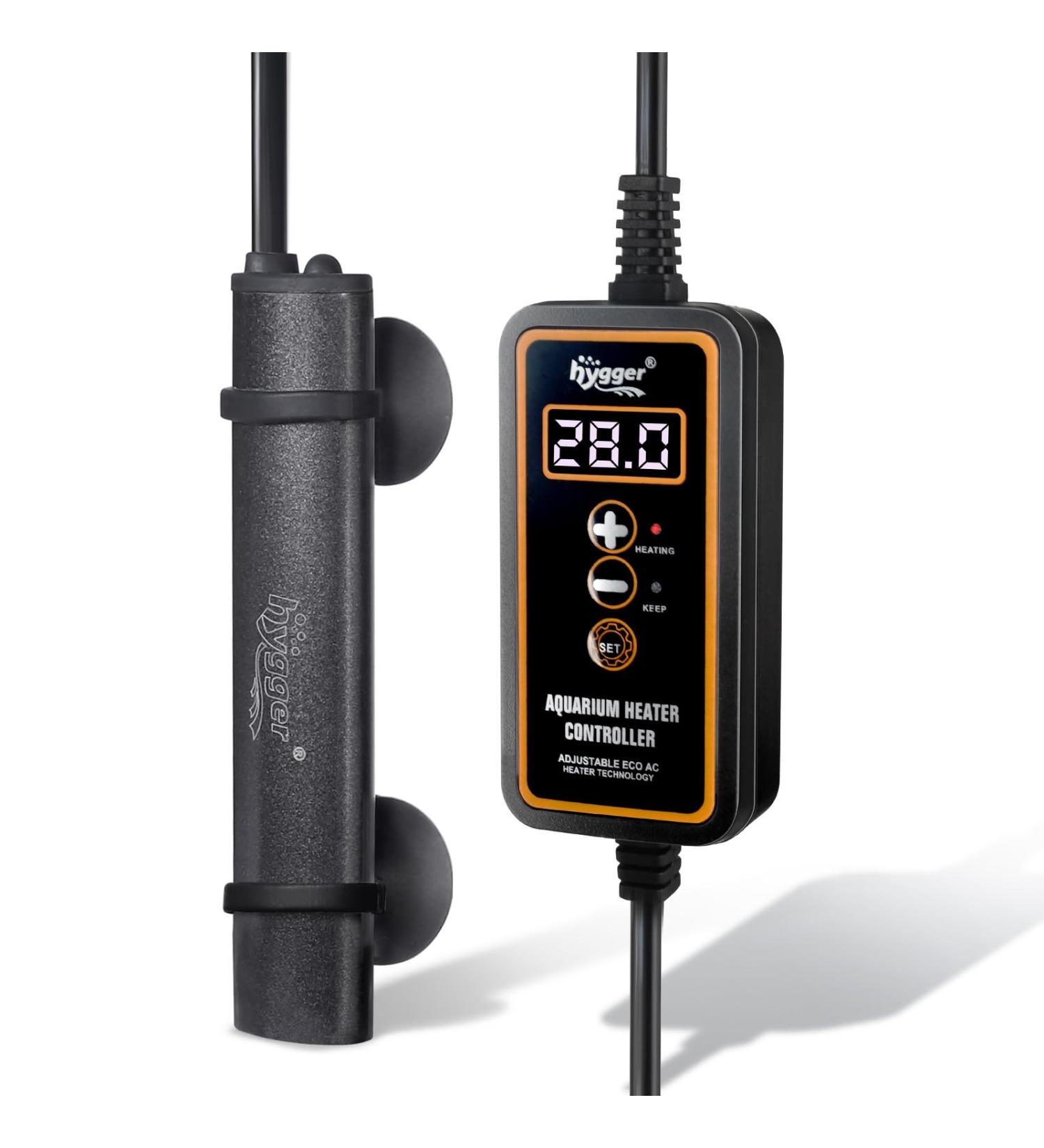 Buy Hygger 75W Mini Aquarium Heater with Digital Display - Ideal for Betta & Turtles Up to 60L Freshwater Tanks - Buy Online on GoSupps.com