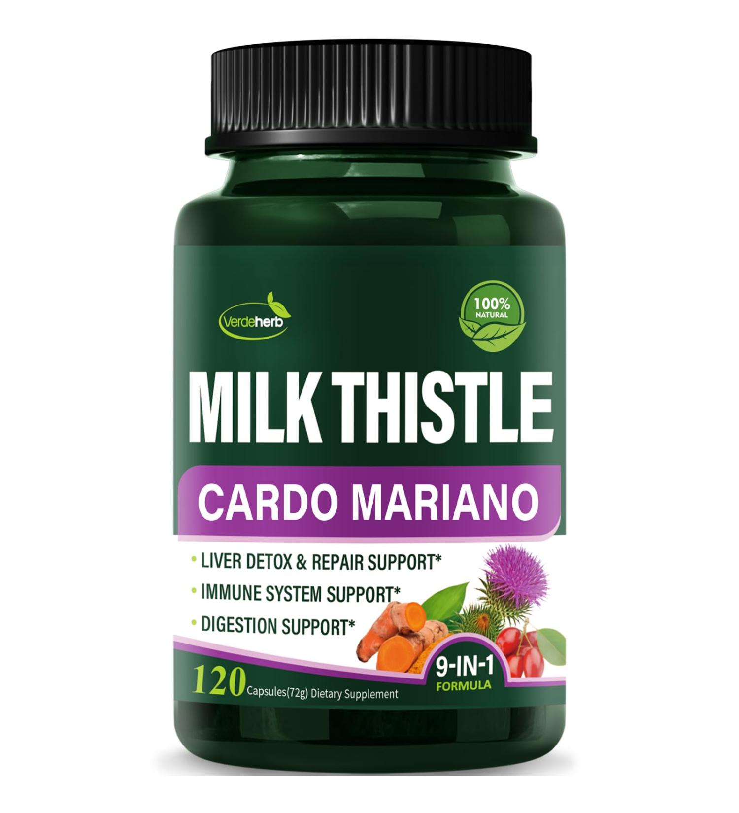 Berberine with Milk Thistle Liver Detox Capsules Berberina y Alcachofa y Cardo Mariano con Silimarina para el Higado Graso Liver Cleanse Detox & Repair Formula w/Turmeric Extract. 120Count Milk Thistle 120 Count (Pack of 1) - Buy Online on GoSupps.com