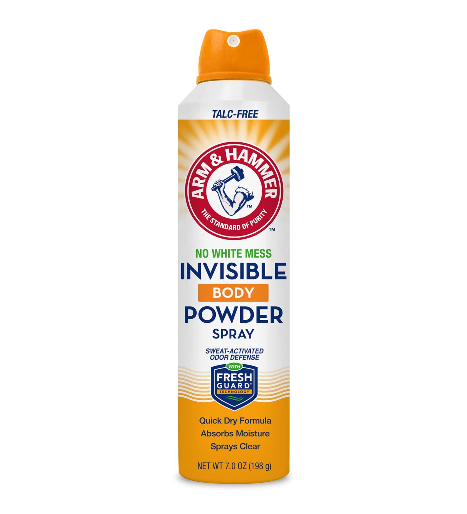 Arm & Hammer Invisible Body Powder Spray Clear Talc-Free Body Odor & Sweat Control for Men & Women Spray Body Powder for Women and Men Arm and Hammer Body Spray Powder 7 Oz (1 Pack) Fresh 7 Ounce (Pack of 1) - Buy Online on GoSupps.com