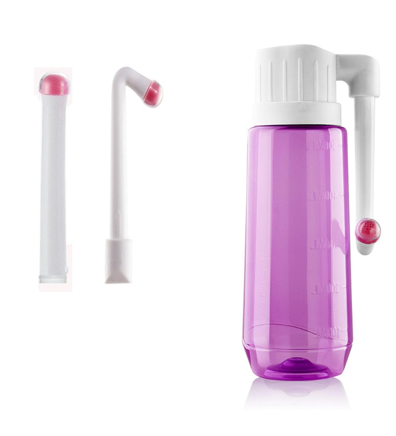 Brigtviee Po Shower Puerperium | 500ml Intimate Shower Peri Bottle with Dual Nozzles for Vaginal Care & Portable Travel - Purple - Buy Online on GoSupps.com