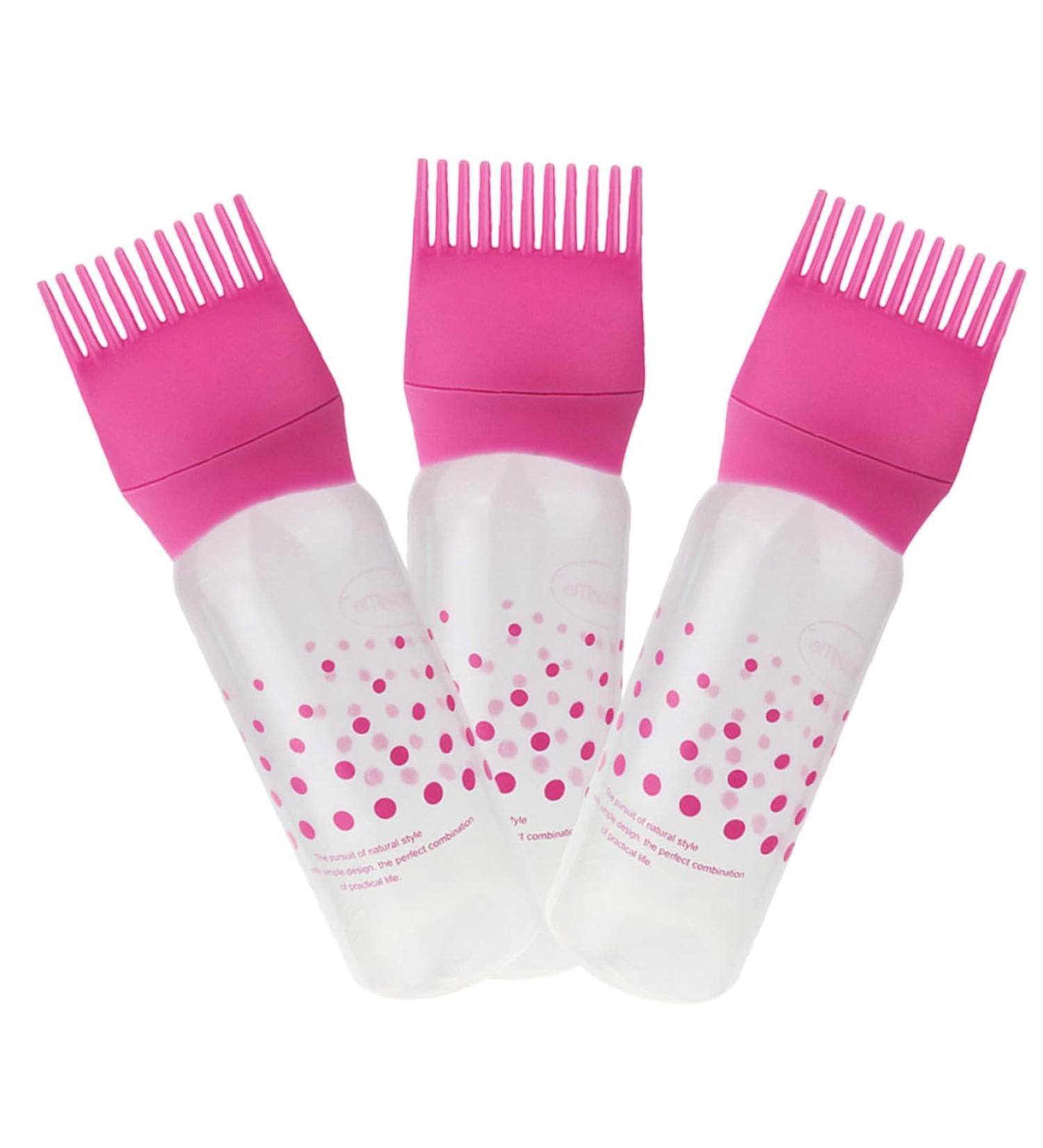 CLISPEED 3 pi ces Bouteilles Applicatrices Peigne Racine avec chelle pour Coloration et Soin Cheveux Secs Ab m s Flacons pour Teinture et Huile Coiffante Rose - Buy Online on GoSupps.com