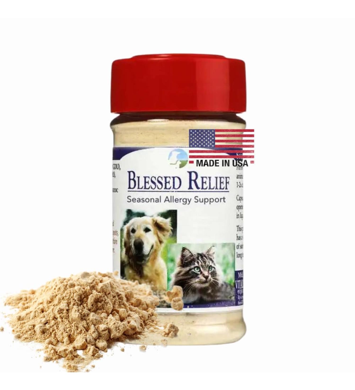 Vitality Science Blessed Relief for Cats | Seasonal Allergy Support | Improves Respiratory Function and Breathing | Heals Skin Helps Irritation (20g) - Buy Online on GoSupps.com