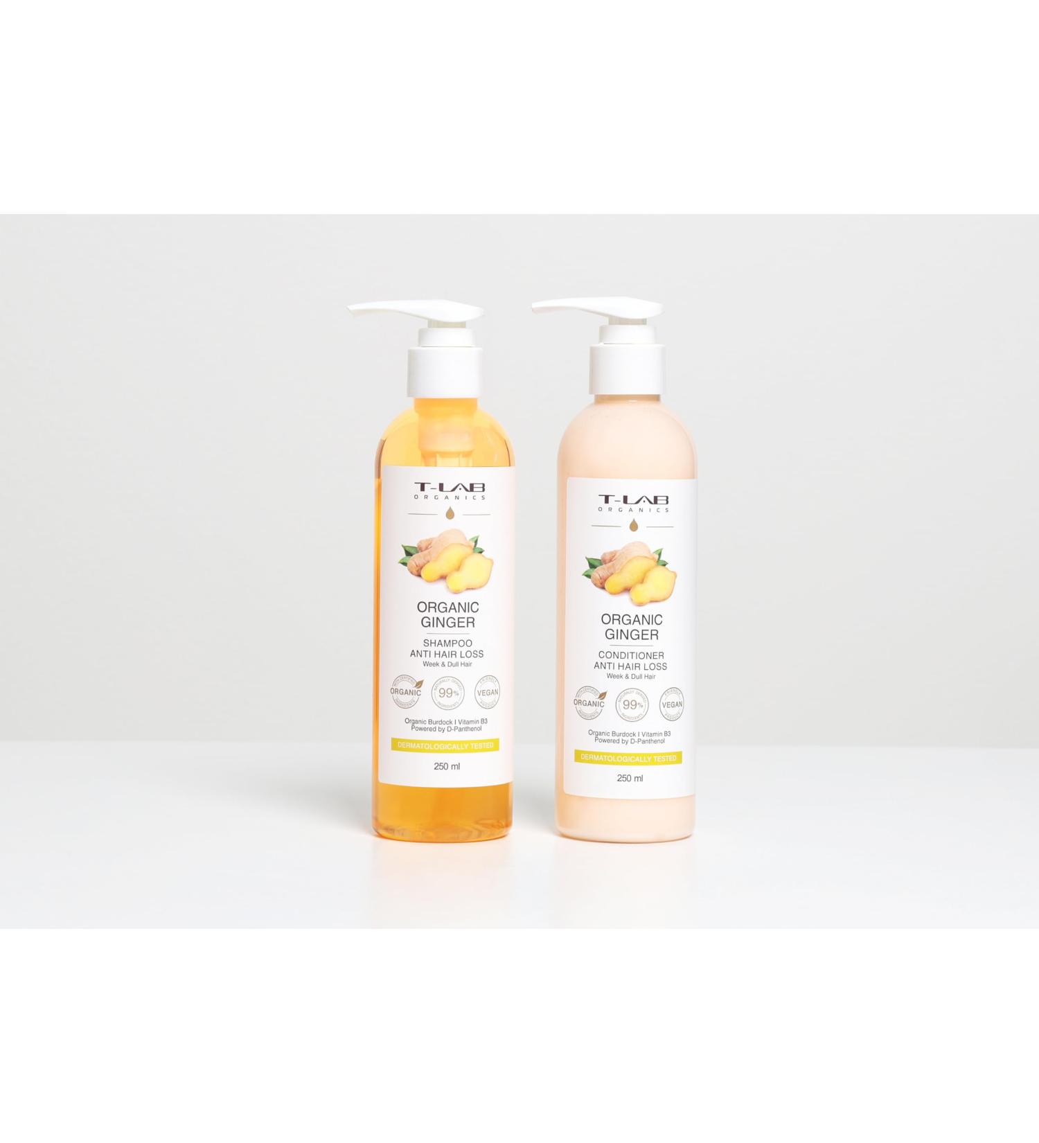 Buy T-LAB Organics Organic Ginger Anti Hair Loss Shampoo & Conditioner Set - 2x8.45oz | Best International Shipping - Buy Online on GoSupps.com