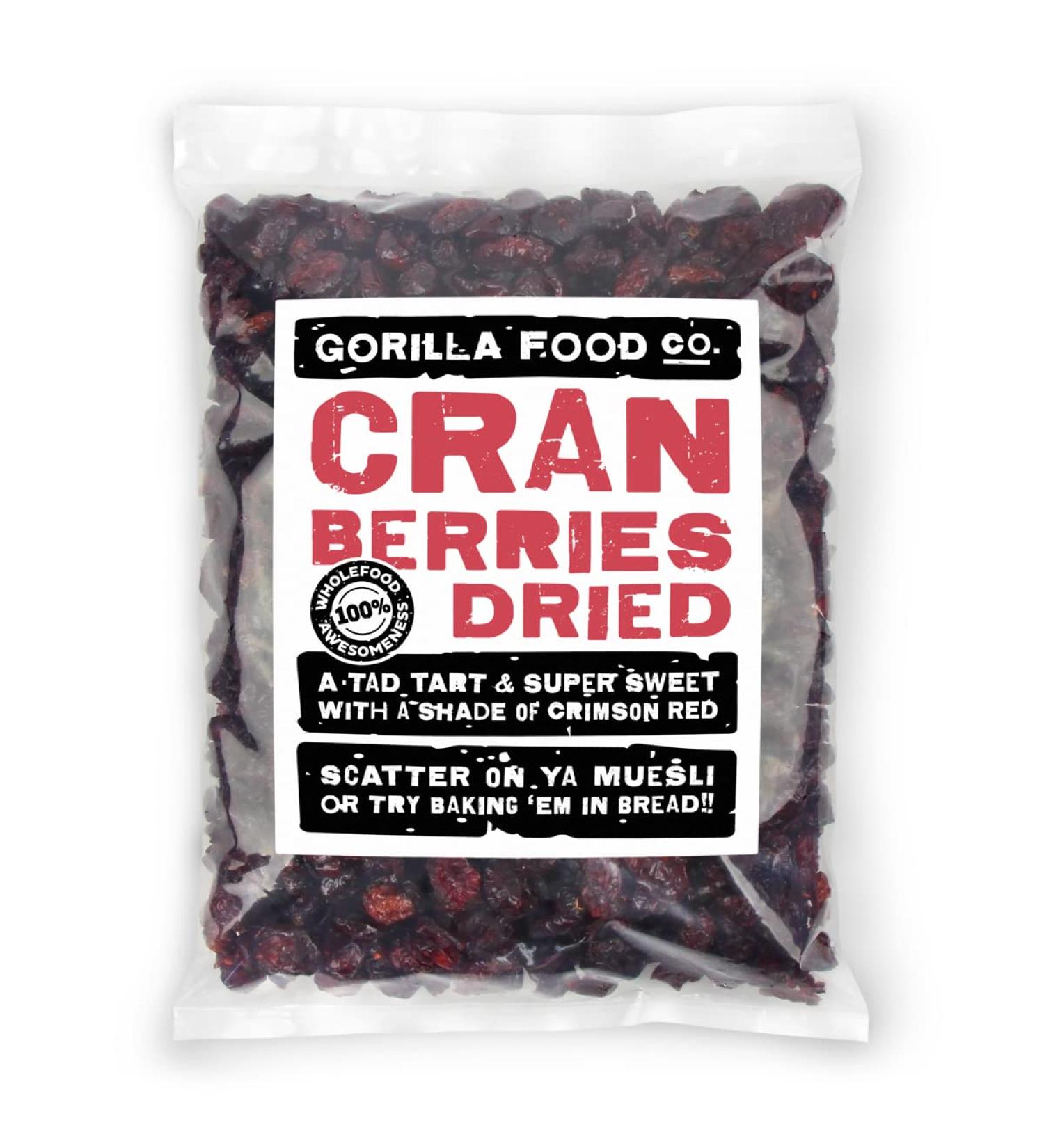 Gorilla Food Co. Cranberries Dried - 200g - Buy Online on GoSupps.com
