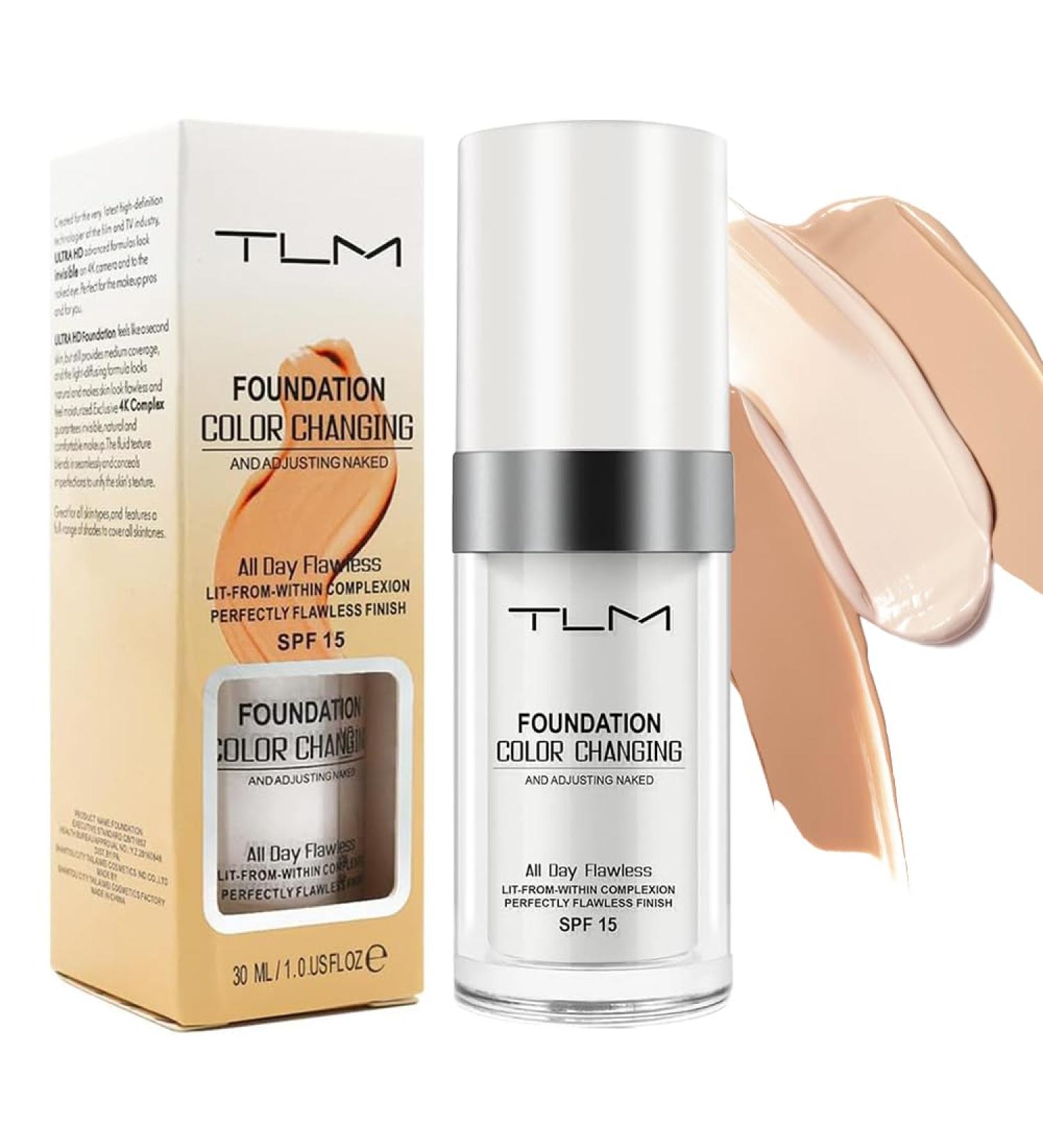 TLM Colour Changing Liquid Foundation - Wrinkle Hiding BB Cream & Concealer Moisturizing Fluid for All Skin Tones SPF15 (30ml) - International Shipping Available - Buy Online on GoSupps.com