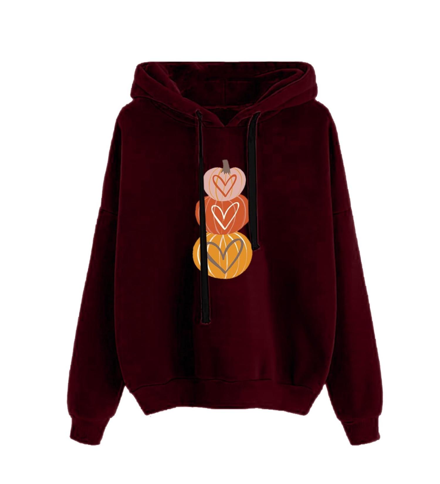 Women's Halloween Hoodie Pullover Tops Long Sleeve Sweatshirts with Gothic Autumn Shirt Role Playing Costumes Wine Large - Buy Online on GoSupps.com