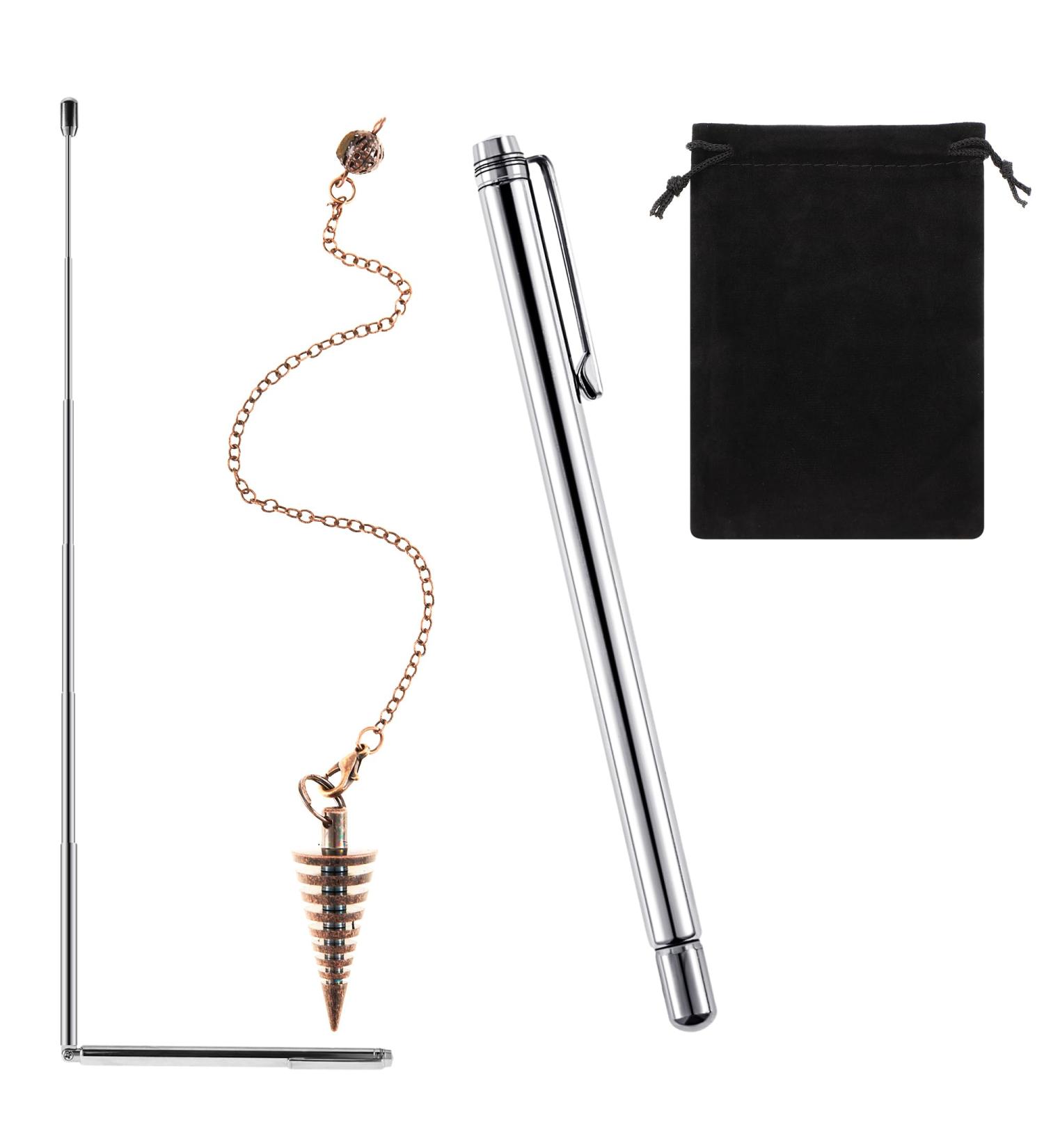 Enhanced Copper Spy Cone & Pendulum Set for Ghost Hunting | 3-Piece Paranormal Dining Rods with Handles | Energy Healing & Water Detection - Buy Online on GoSupps.com