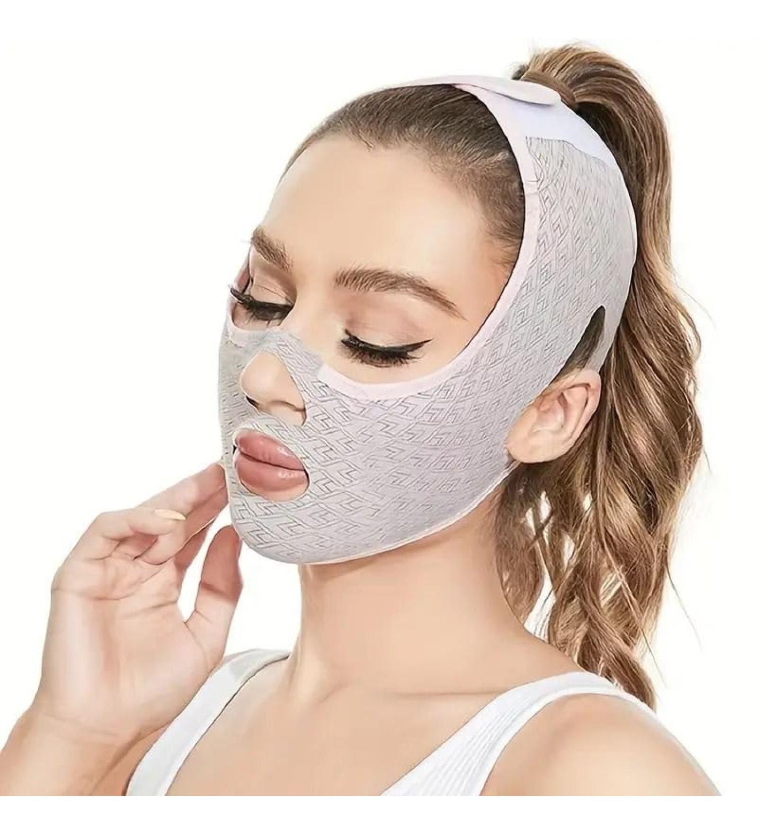 V Shaped Contouring Face Mask - Neck Reduction & Jawline Lift Tape for Skin Tightening & Sculpting - Buy Online on GoSupps.com