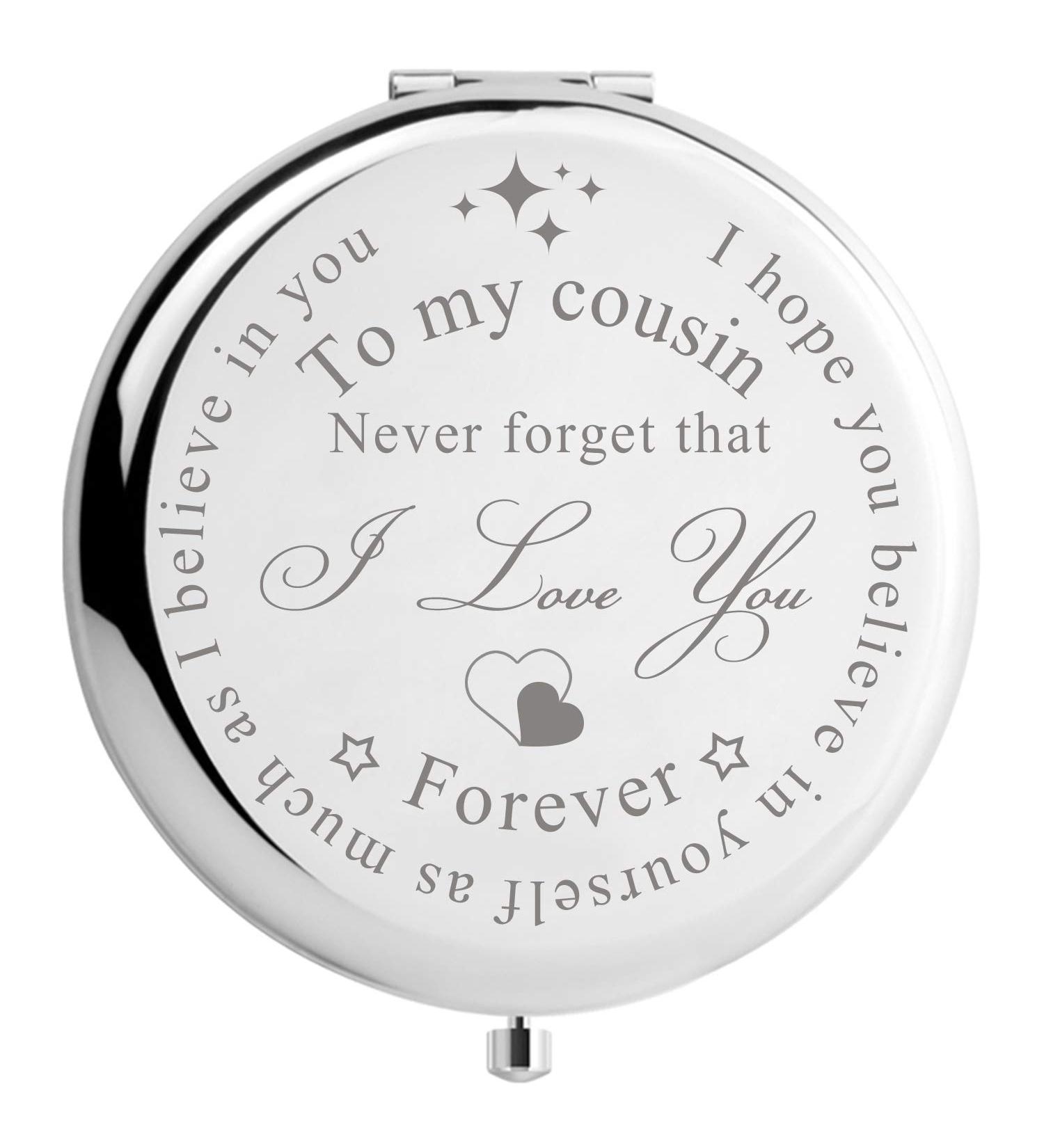 Peayale Cousin Gifts Compact Makeup Mirror - Unique Christmas Birthday Present for Sister - I Love You Cousin Makeup Mirror - Buy Online on GoSupps.com