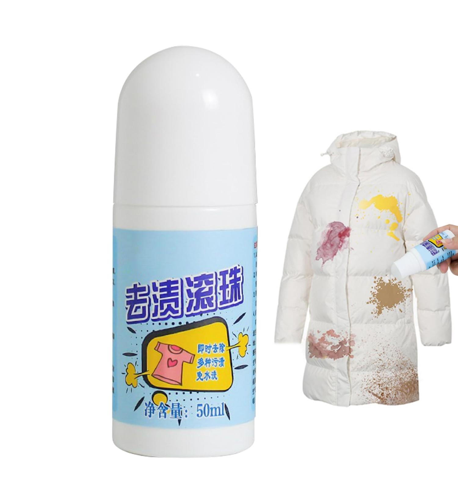 Stain Remover Roller - 50ML Stubborn Stain Cleaner With Roller Ball Design Home Cleaning Agent For Jeans Clothing Pants Carpet Down Jacket Hixip - Buy Online on GoSupps.com
