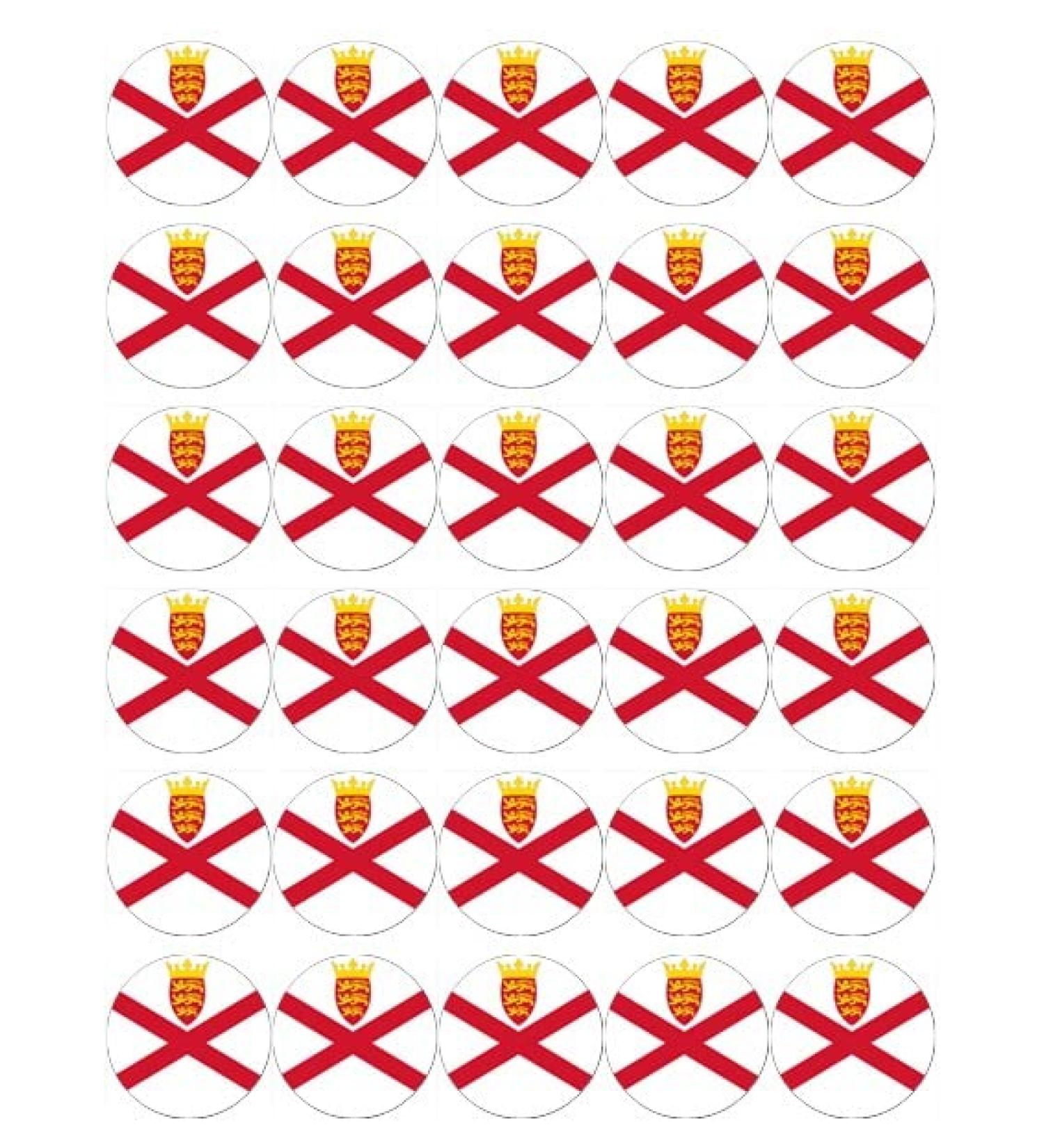 30 Jersey Flags Cupcake Toppers Edible Wafer Paper Fairy Cake Toppers Birthday Cake Decorations