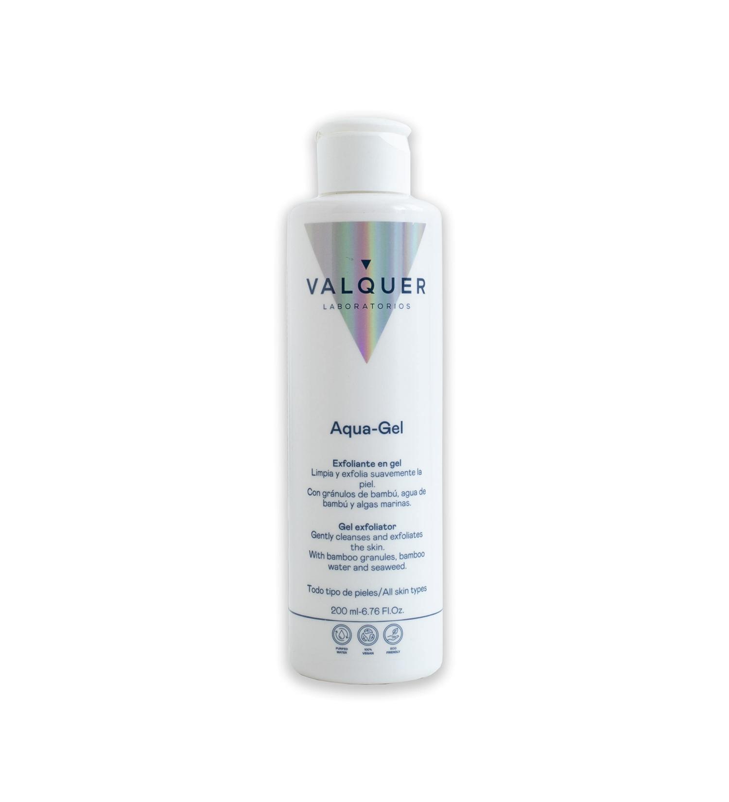 Aqua-gel facial scrub from Valquer Laboratories. With bamboo granules. Moisturizing anti-aging antioxidant and purifying. All skin types - 200 ml - Buy Online on GoSupps.com