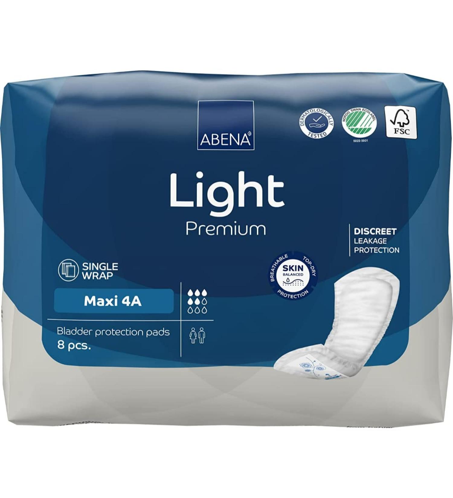 Abena Eco-Friendly Women's Incontinence Pads Adults - Light Maxi 4A 1000ml 8PK - Buy Online on GoSupps.com
