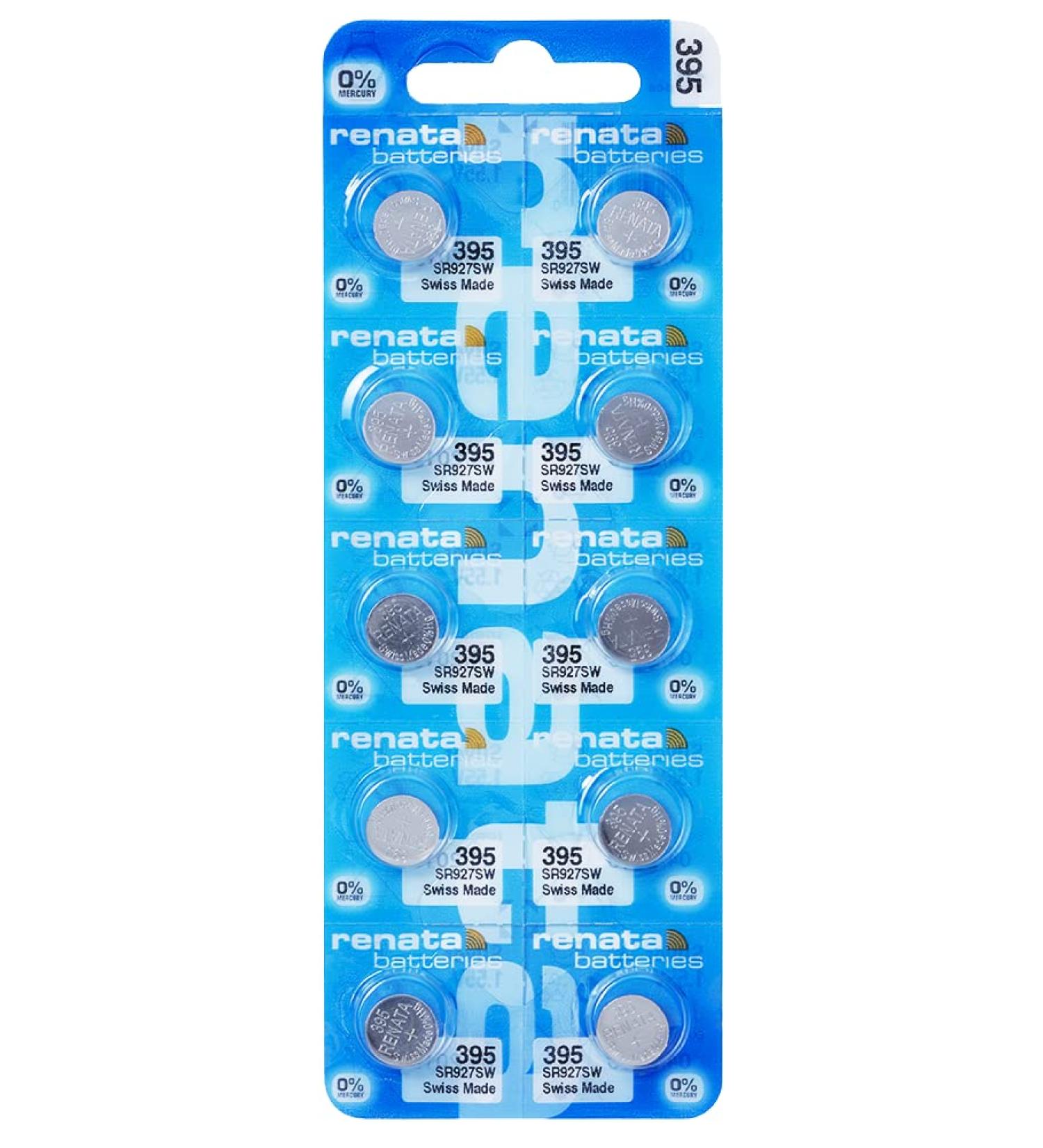 Renata 395/SR927SW Watch Battery - 10 Pack 0% Mercury | High-Quality International Shipping - Buy Online on GoSupps.com