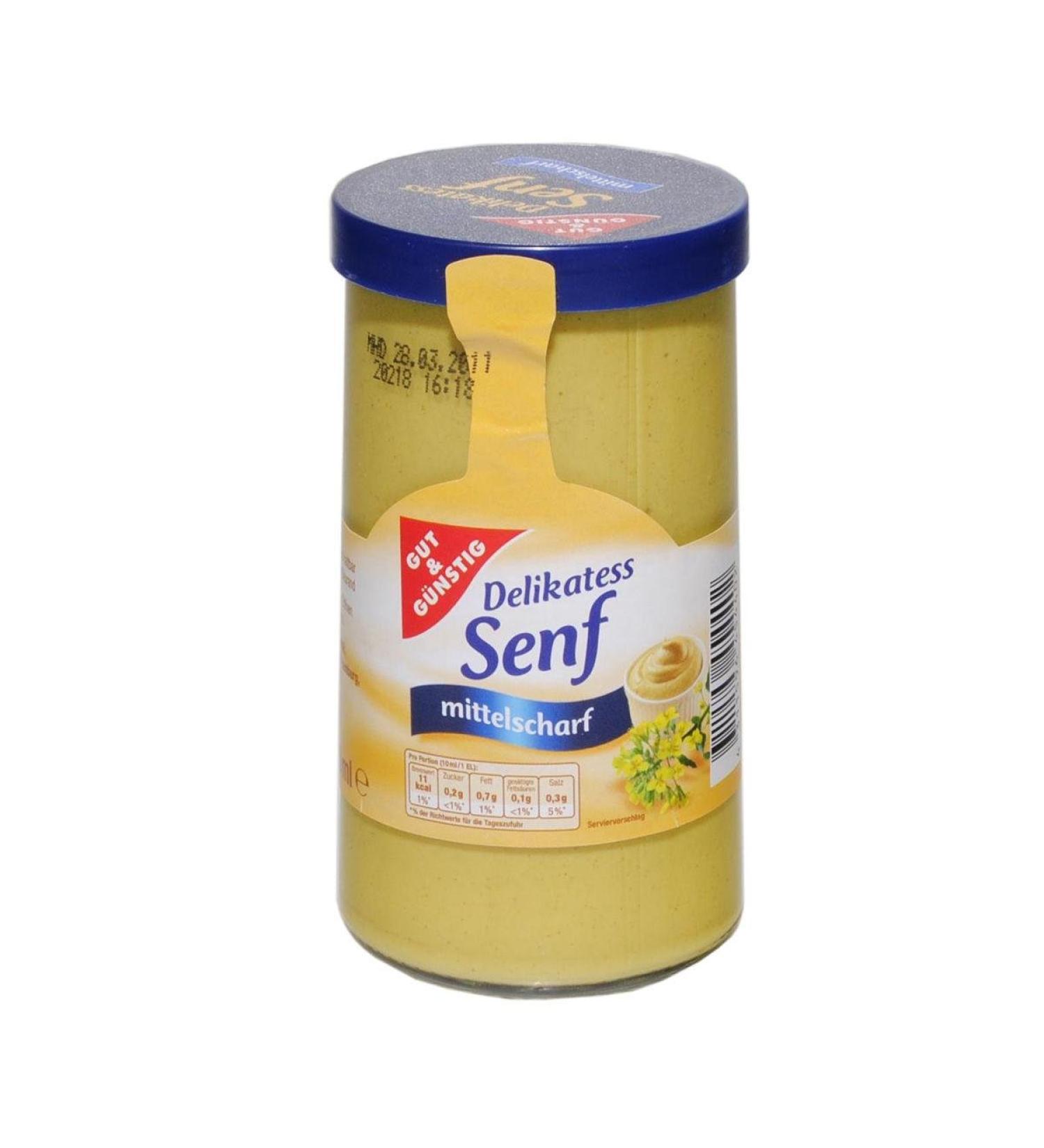 German Gut & G nstig Delicatessen Mustard medium hot - 1 x 250 ml