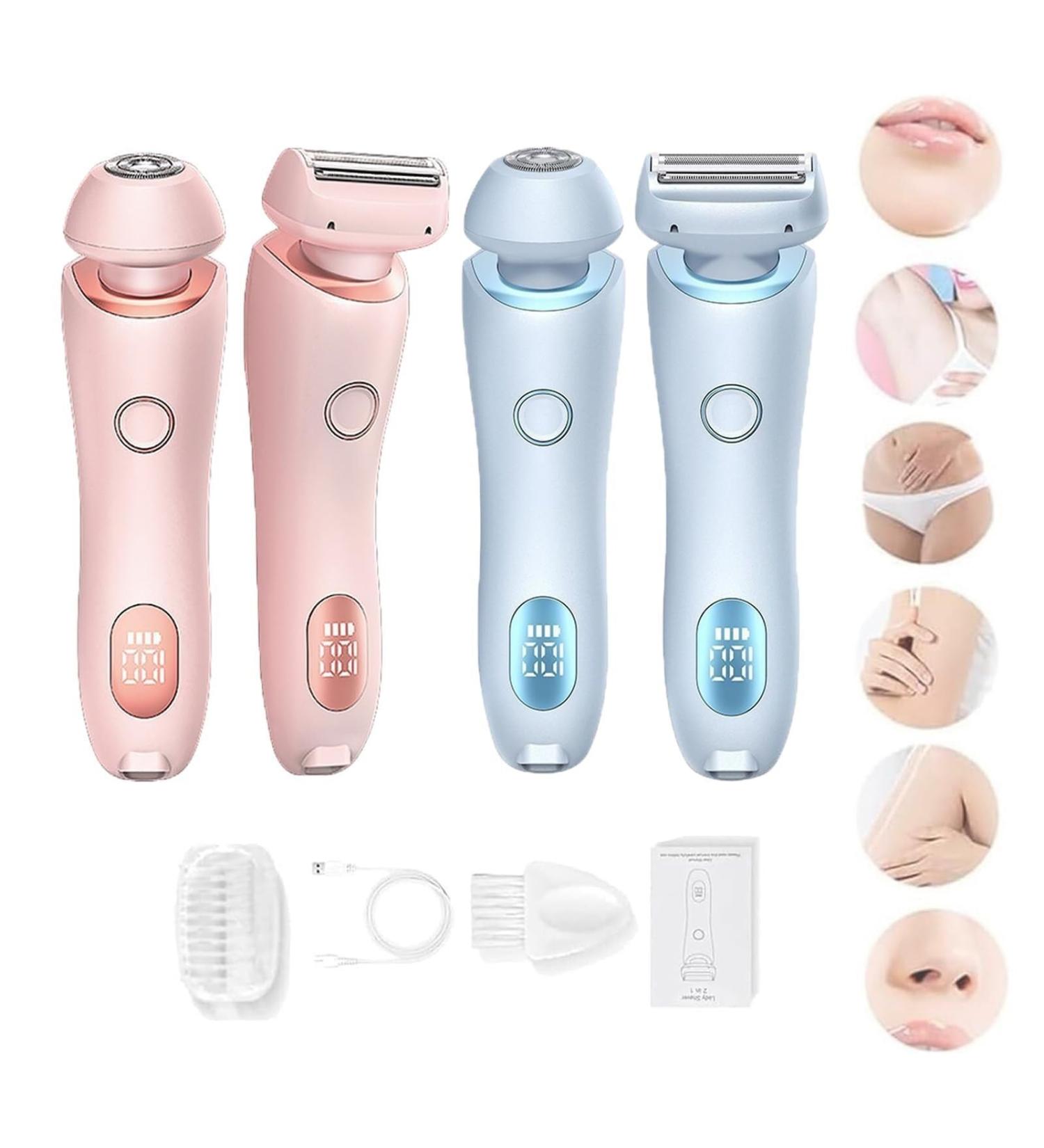 Duskofficial Razor The Glide Pro 3.0 Waterproof Electric Razor Duskofficial Glide Pro 3.0 Waterproof Electric Shaver 2 in 1 Electric Shaver Razors for Women Wet and Dry for Leg Underarm 1set Pink Blue - Buy Online on GoSupps.com