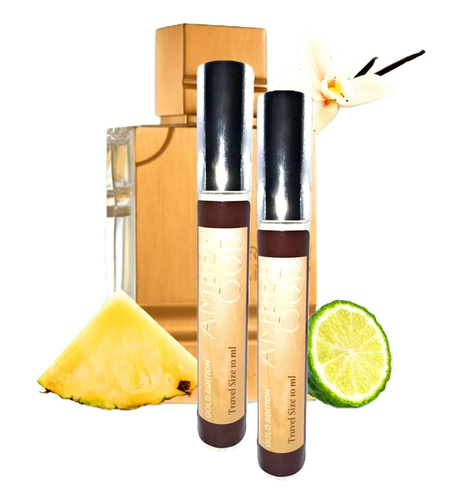 AMBER OUD Gold Edition The Essence of Luxury for Man & Woman EDP 10ml each by Synonymous original 2 PACK Travel Size (Large bottle is not included). - Buy Online on GoSupps.com