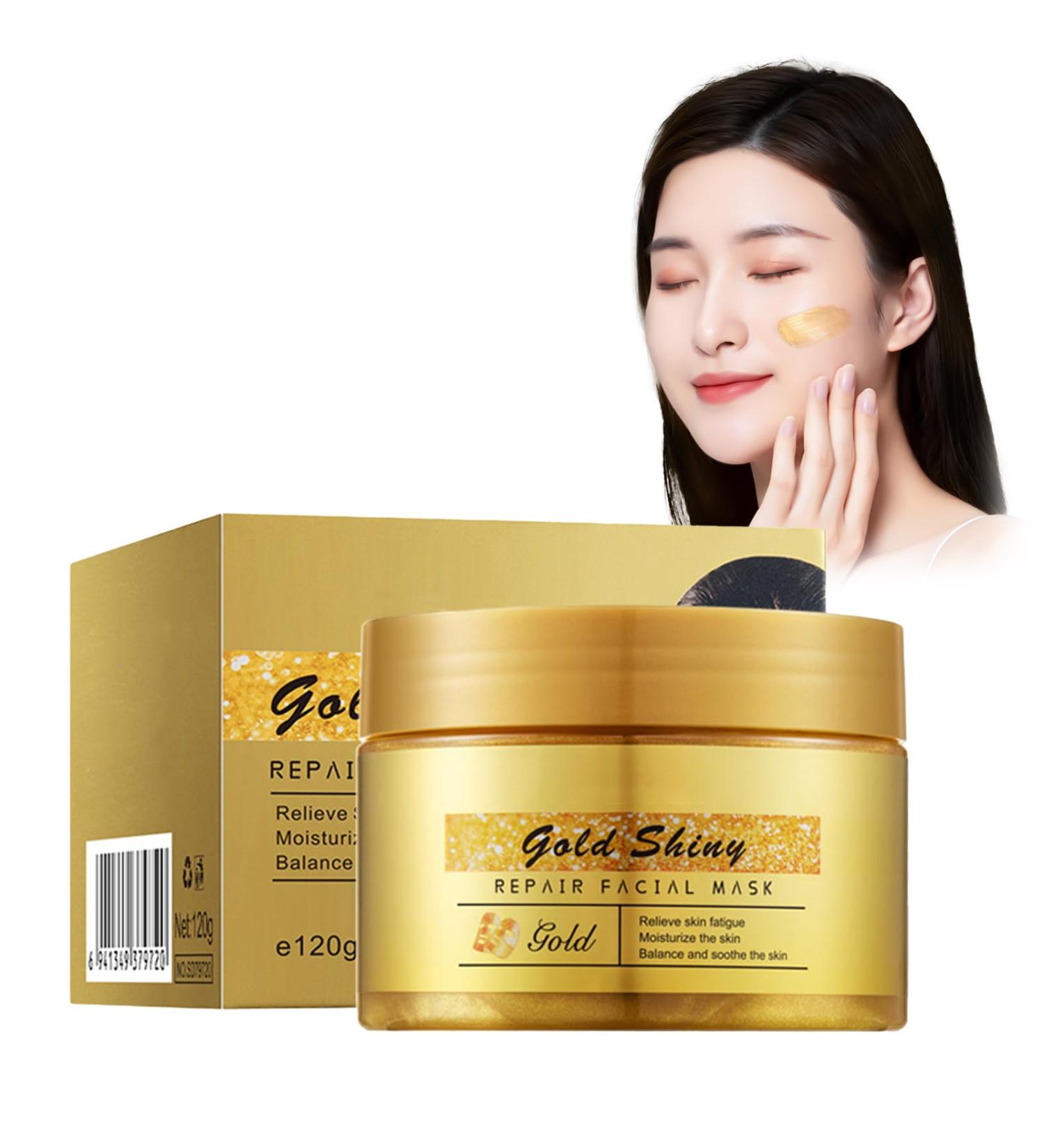 Gold mask 120 g antiaging gold mask mask with leaveon applicator pore deep cleansing reduces fine lines and firms the skin facial mask - Buy Online on GoSupps.com