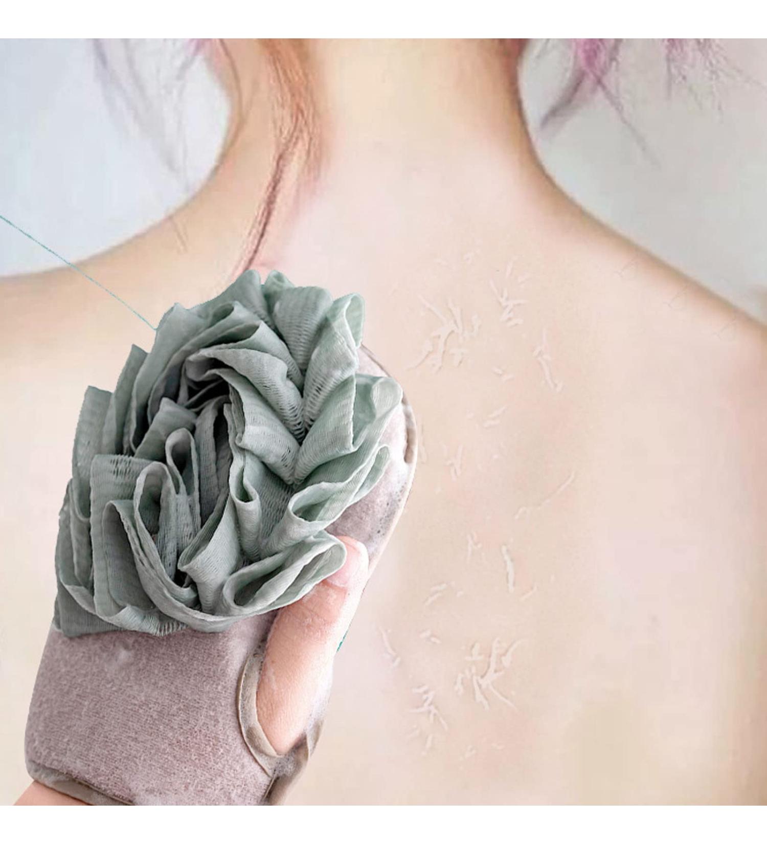 Dual Sided Shower Washcloth Glove - Exfoliating Back Scrubber & Bath Flower for Deep Cleaning - Soft Durable Bath Towel for Men & Women Skin Care - Buy Online on GoSupps.com