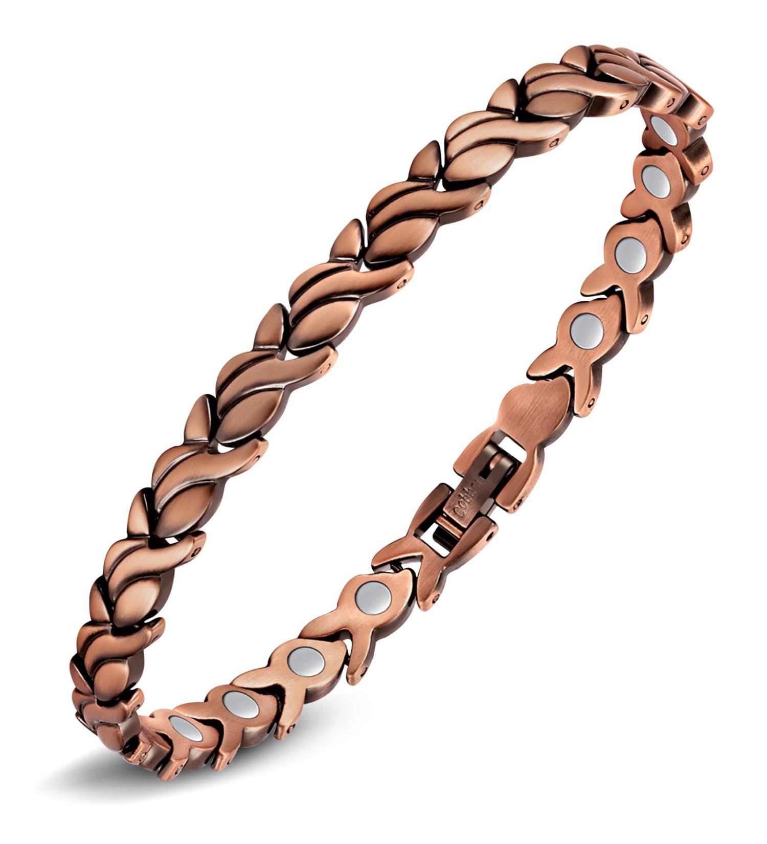 Jeracol Pure Copper Magnetic Bracelet for Women | Adjustable Length Fish Tail Design - Buy Online on GoSupps.com
