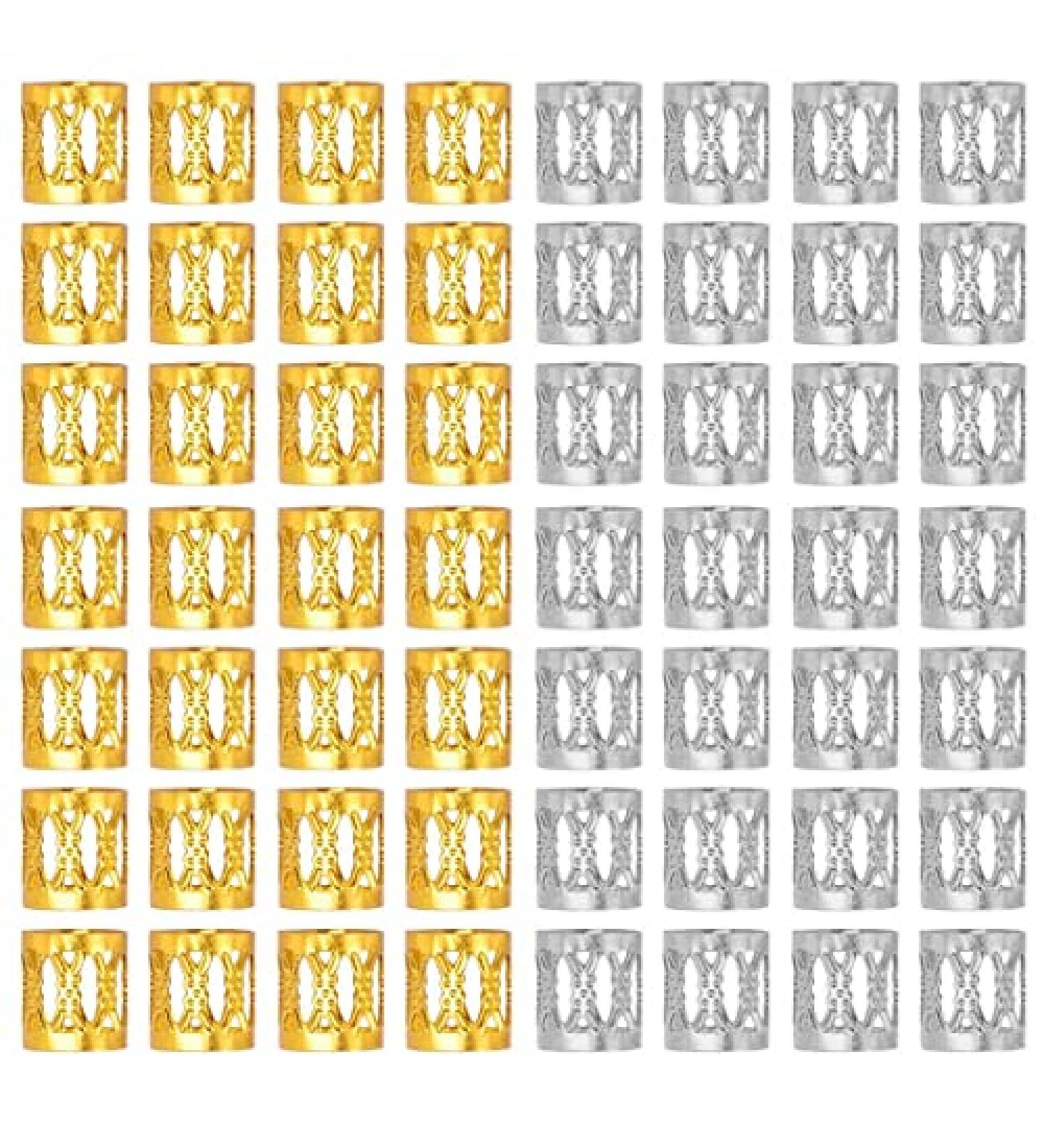 MenYiYDS Dreadlocks Accessories - 100pcs Pearl Adjustable Aluminum Hair Beads (Gold & Silver) for Stylish Woven Hairstyles | International Shipping Available - Buy Online on GoSupps.com