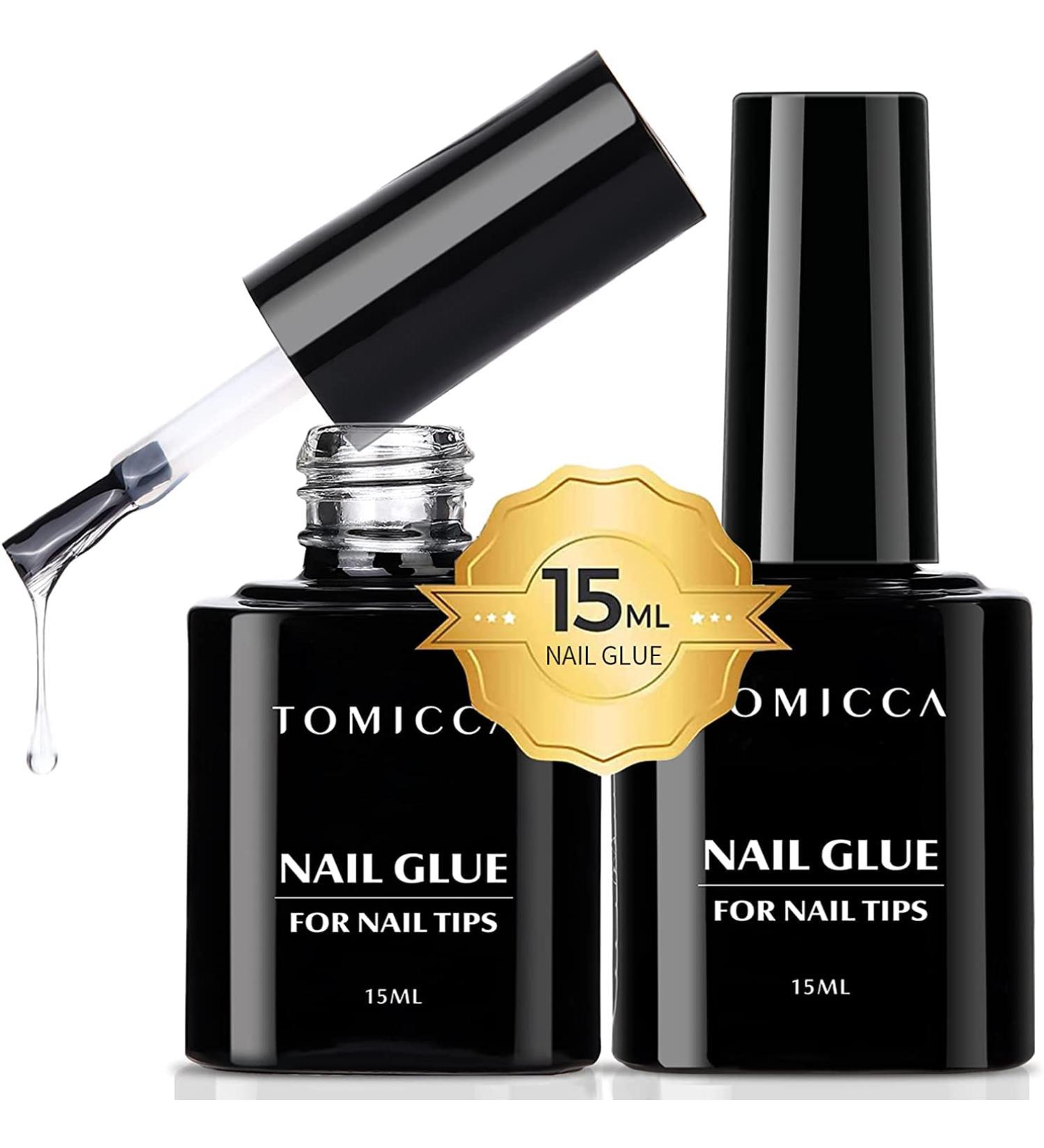 TOMICCA 4-in-1 Gel Nail Glue Set for Acrylic & False Nails - Super Strong Formula for Nail Polish UV/LED Lamp Cure - 2PCS 15ml - Buy Online on GoSupps.com